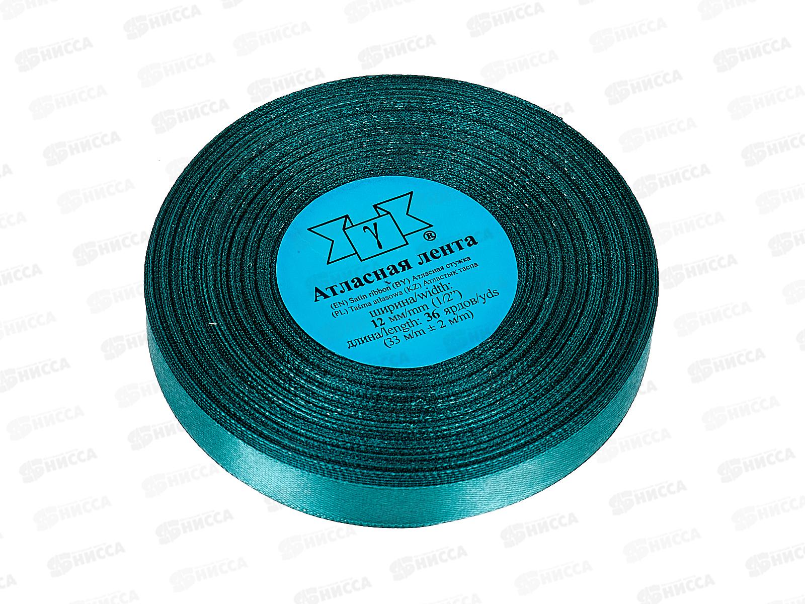 Лента атласная &quotGamma&quot №106 темно-зеленый, 12мм (1/2&quot) 33м+-2м
