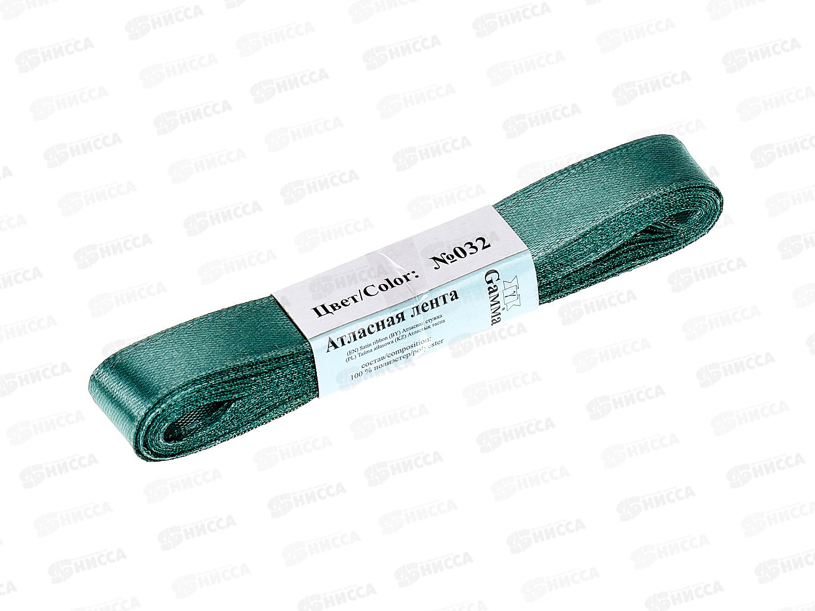 Лента атласная &quotGamma&quot №032 хаки, 12мм (1/2&quot) 5,4м AL-12P фасовка