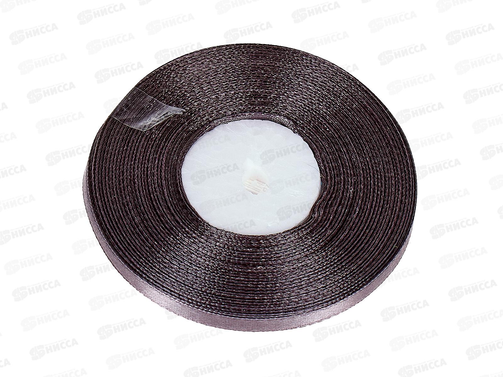 Лента атласная &quotGamma&quot  6мм (1/4&quot) №018 темно-серый, 33м+-2м