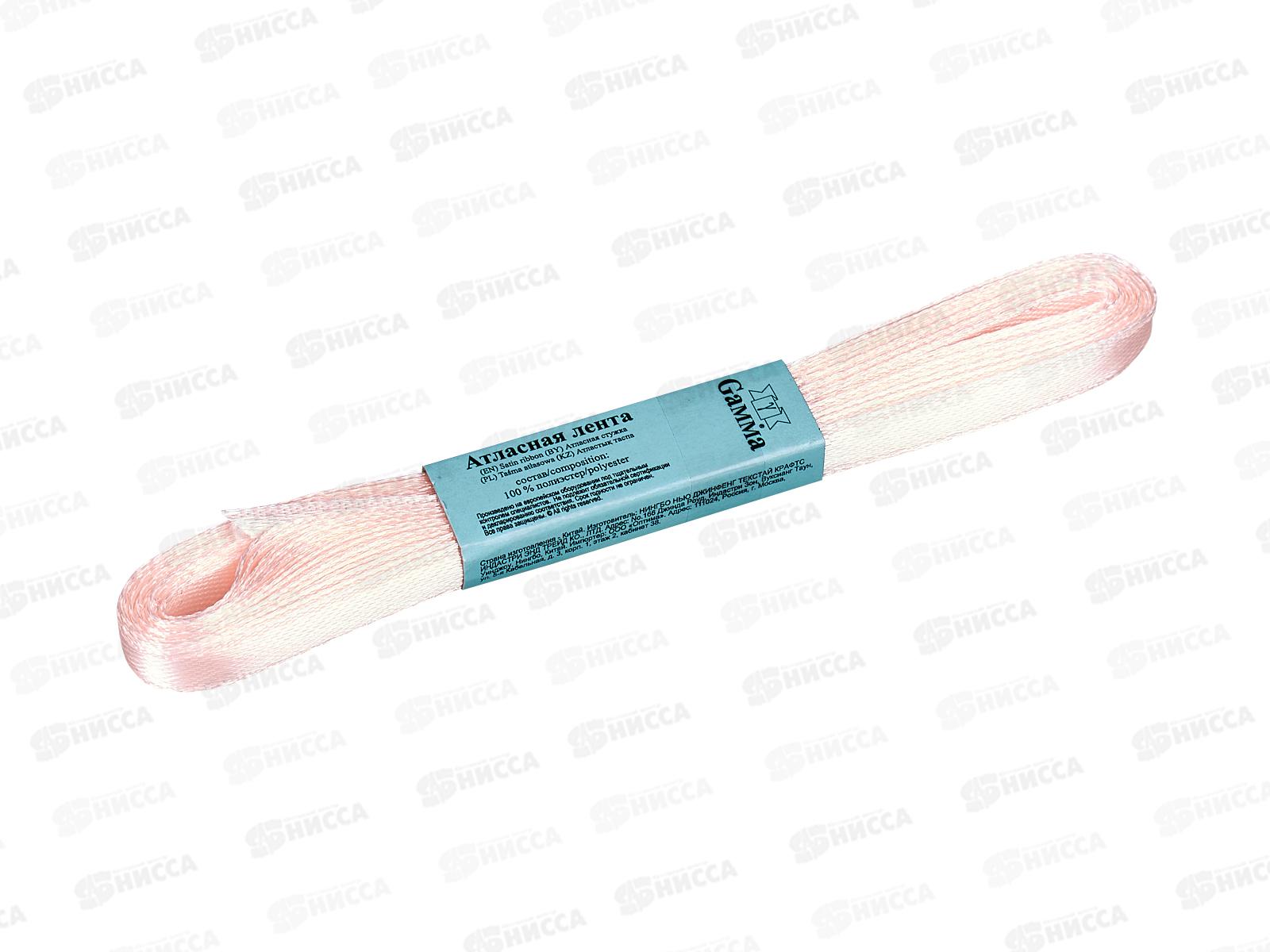 Лента атласная &quotGamma&quot  6мм (1/4&quot) №004 бледно-розовый, 5,4м AL-6P фасовка