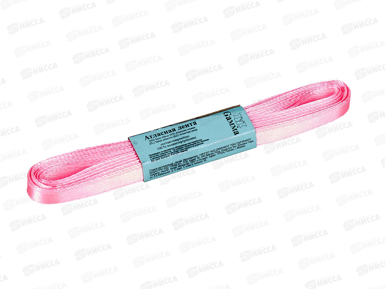 Лента атласная &quotGamma&quot  6мм (1/4&quot) №005 розовый, 5,4м AL-6P фасовка