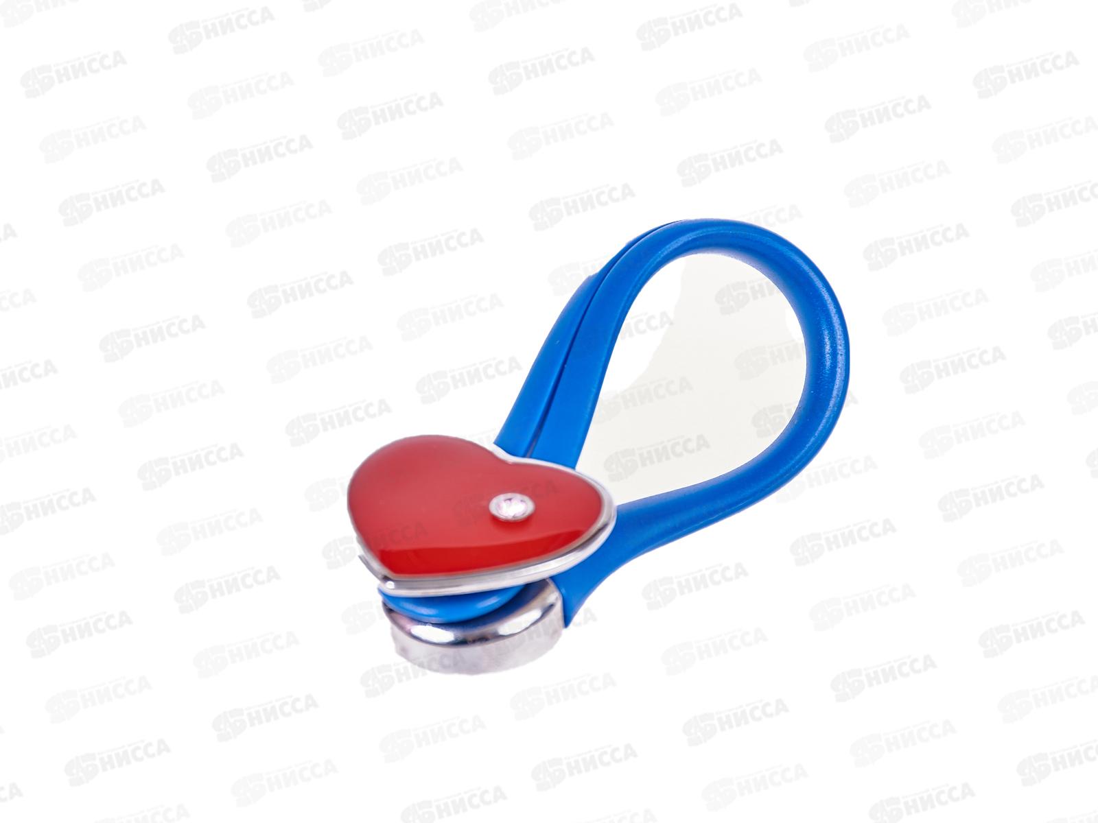 Брелок &quotСердце со стразами нержавейка+резина (029823)  Ж