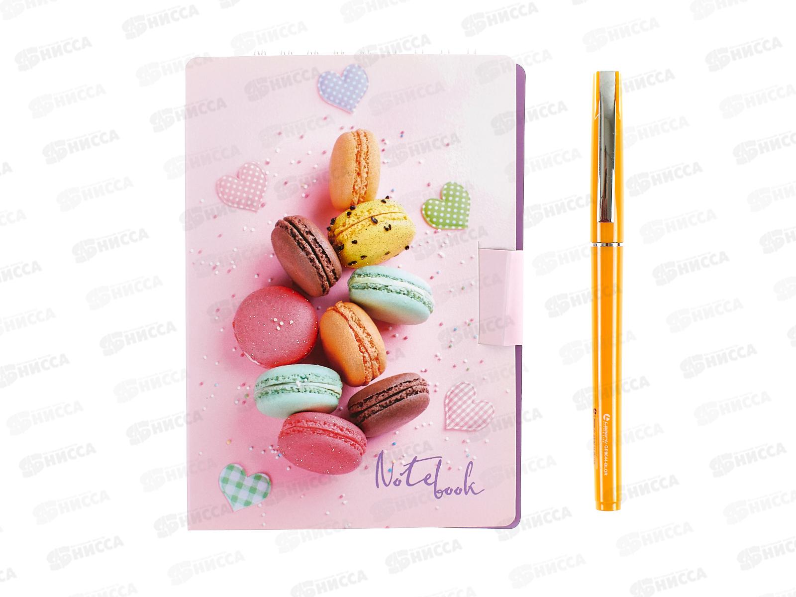Блокнот с ручкой Lamark Розовый десерт 105*150мм,гребень,0125*40