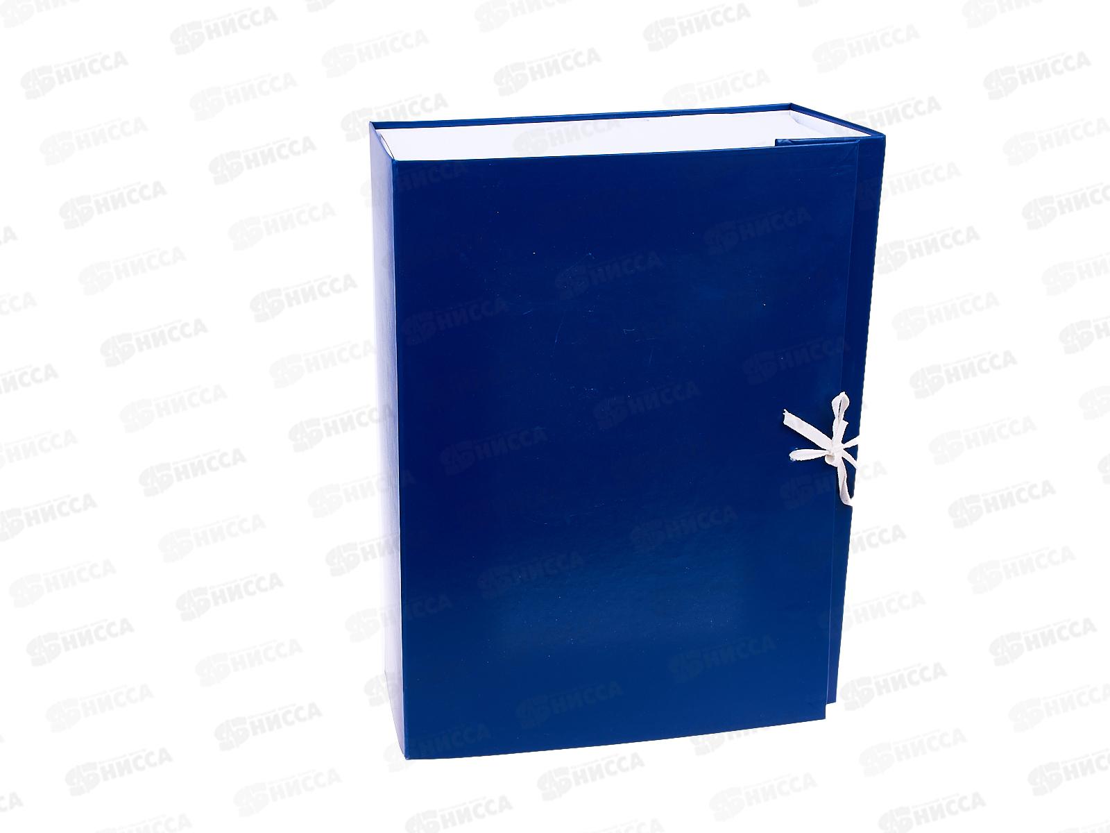 Папка архивная 10см Lamark складная бумвинил,синяя 0110 *5