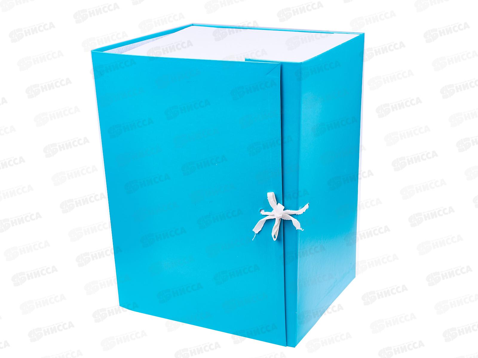 Папка архивная 20см Lamark складная бумвинил,бирюзовая, 0120 *25