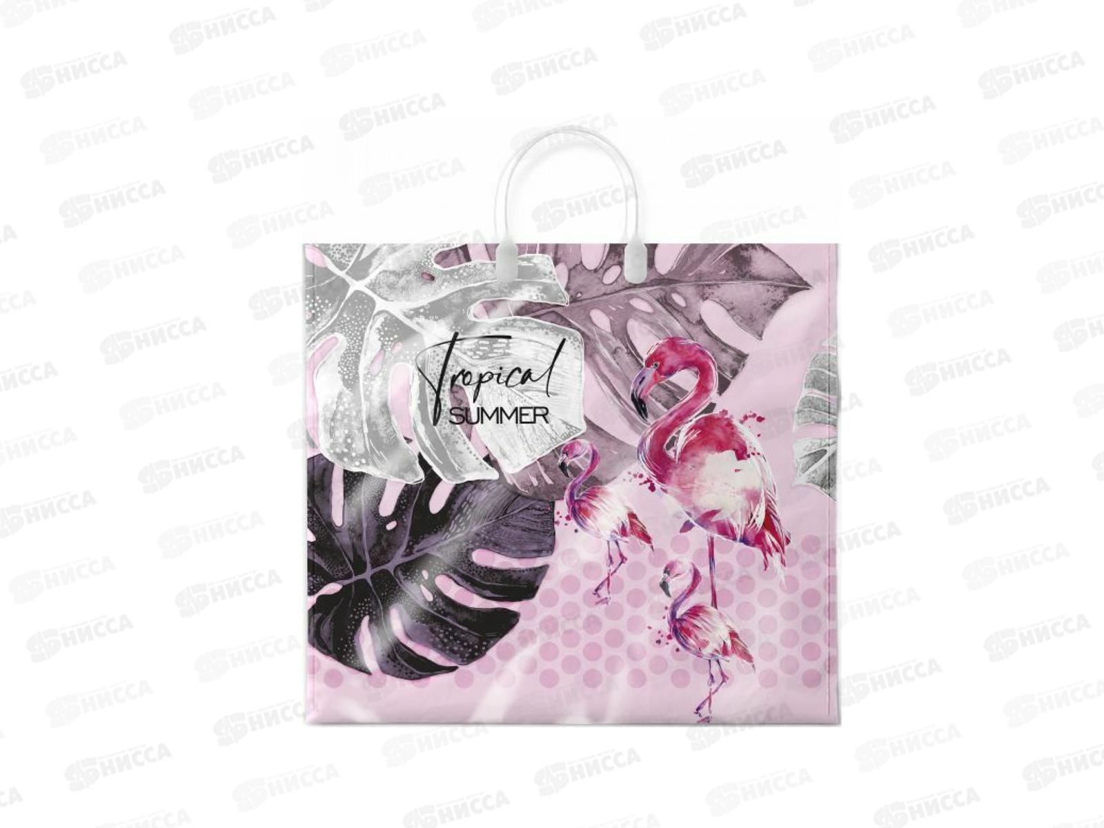 Пакет с пластиковой ручкой 38*35 Фламинго *10/100