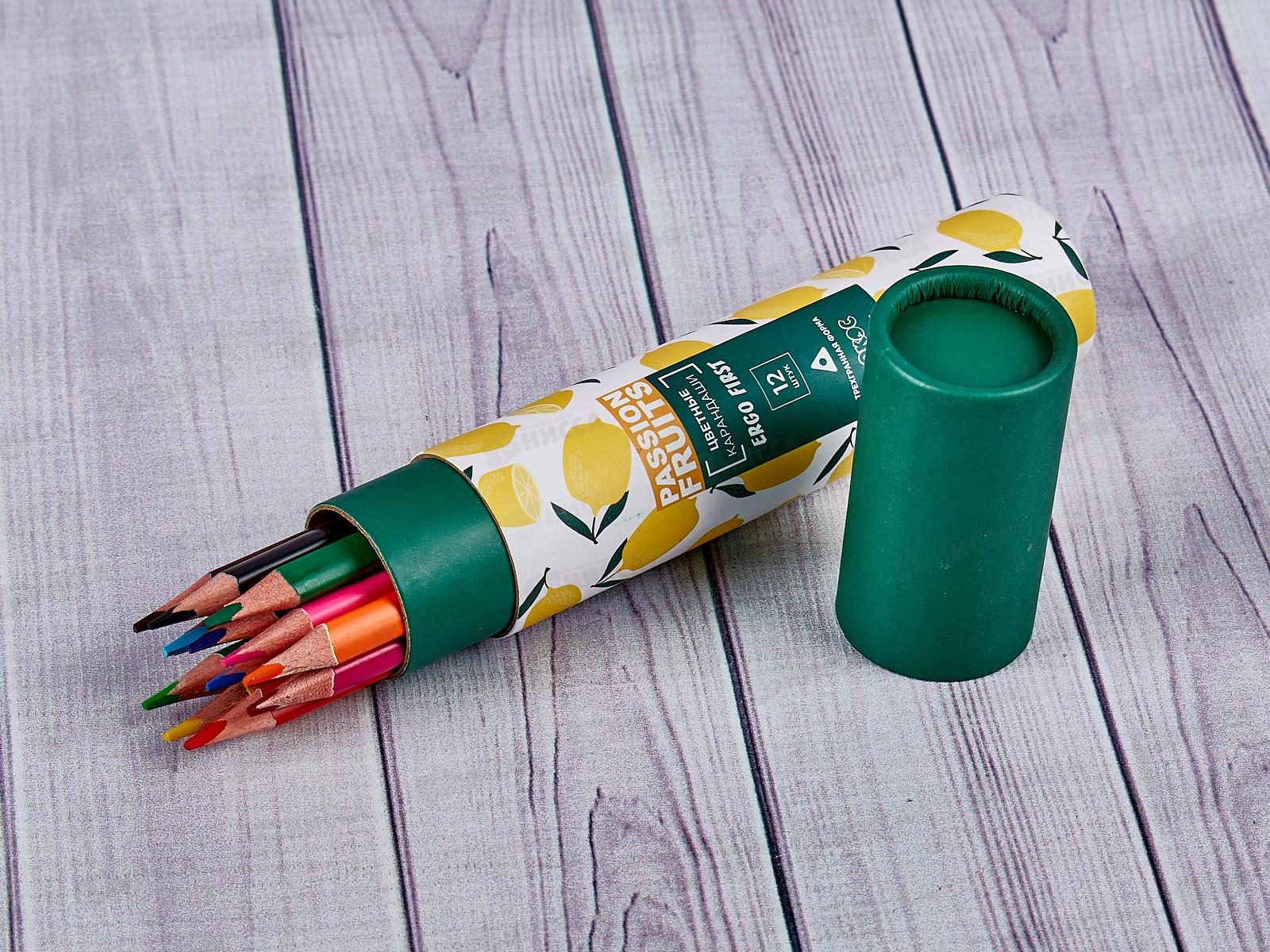 Карандаши 12цв КОКОС &quotERGO First Passion Fruit&quot, трехгр., туба 211735