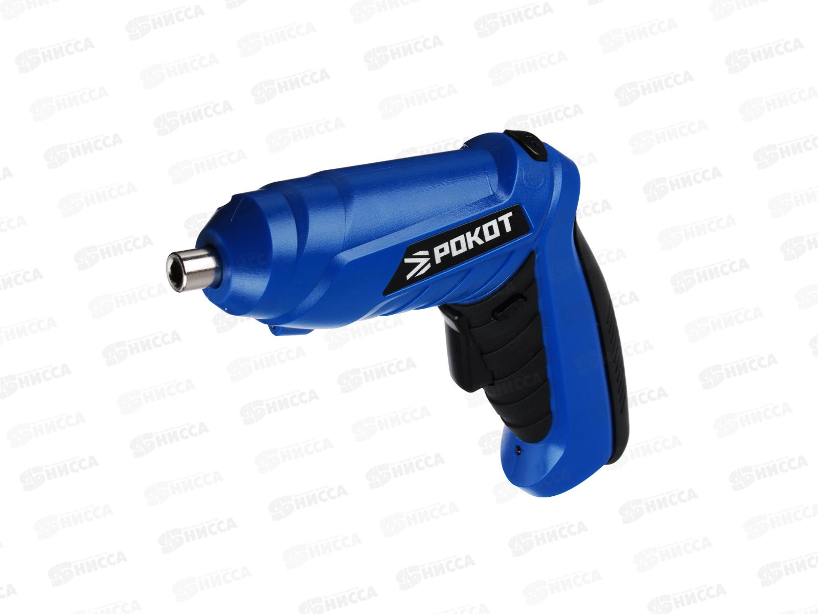 Отвертка аккумуляторная 3.6В, 1.3Ач(Li-Ion) набор бит 11шт РОКОТ 691-016 г