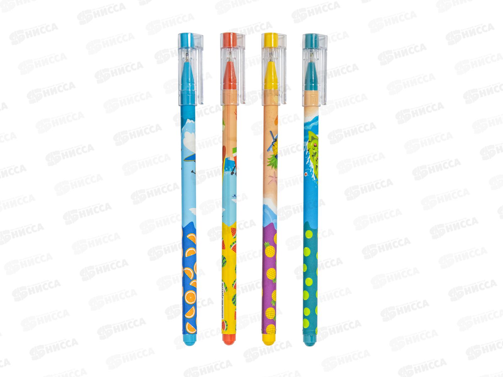 Ручка масляная MAZARI Happy fruit синяя, 0.7мм,M-7689-70 *48/576