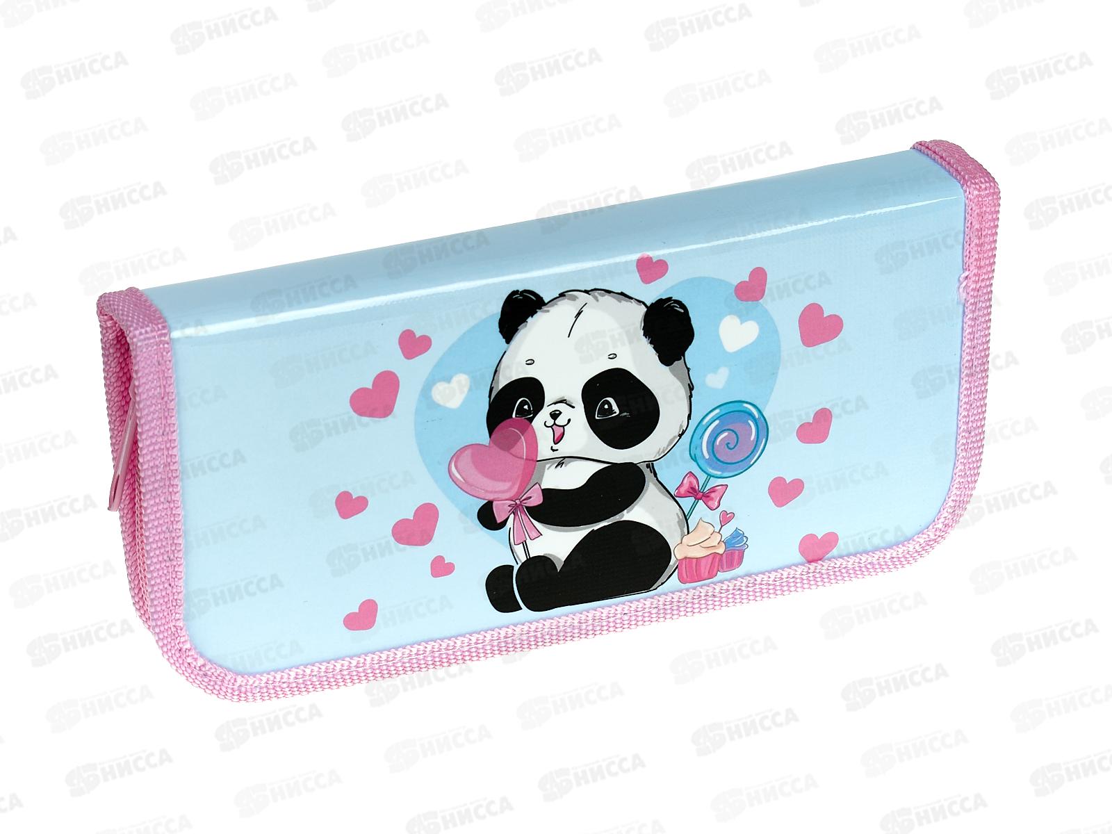 Пенал ПЧЕЛКА 1отд., Панда и сладости 2022 190*90, ПО-03 *40
