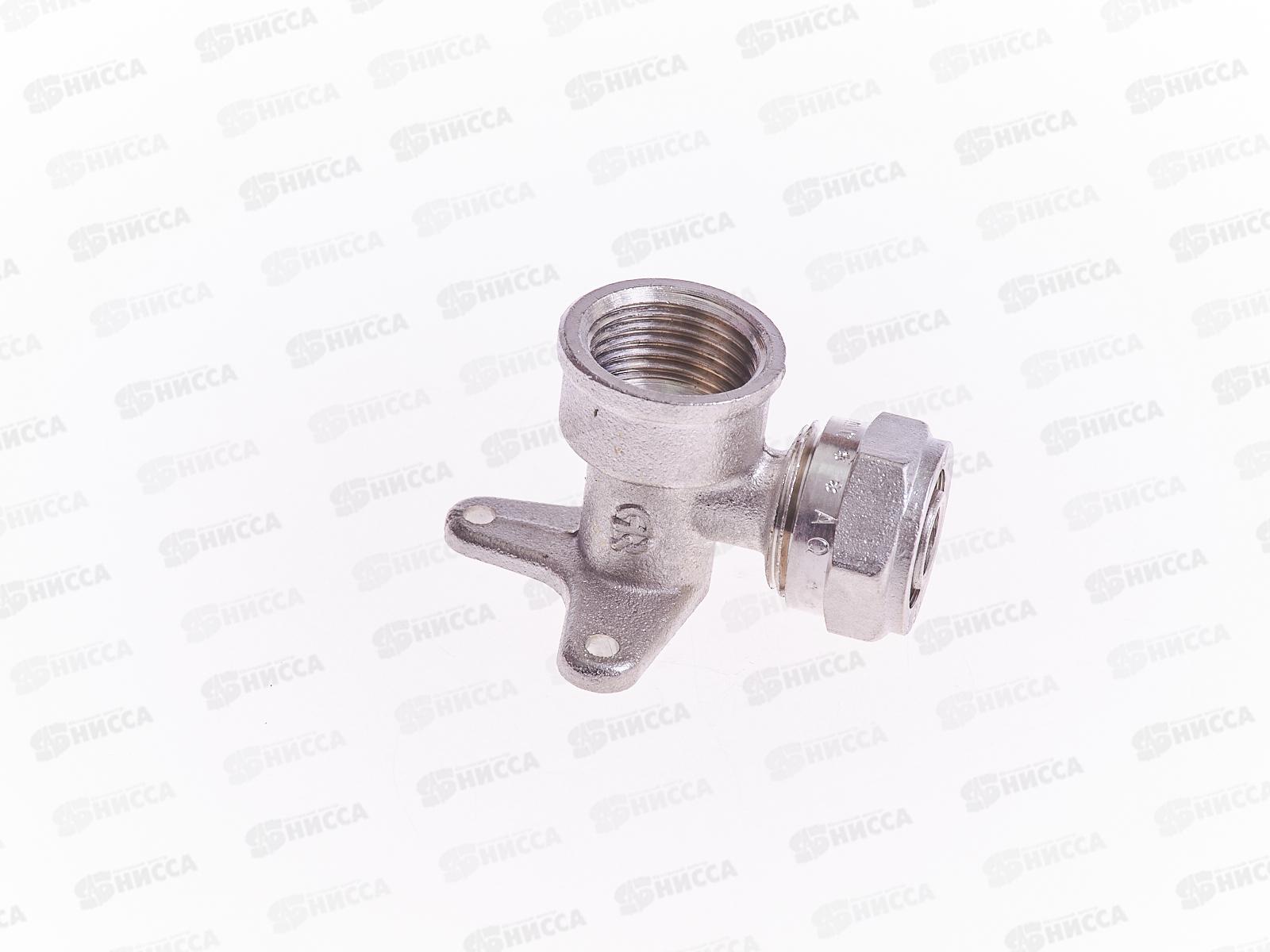 Уголок с креплением 16*1/2 цанга/гайка (водорозетка) Aqualink, 00286 *10/100