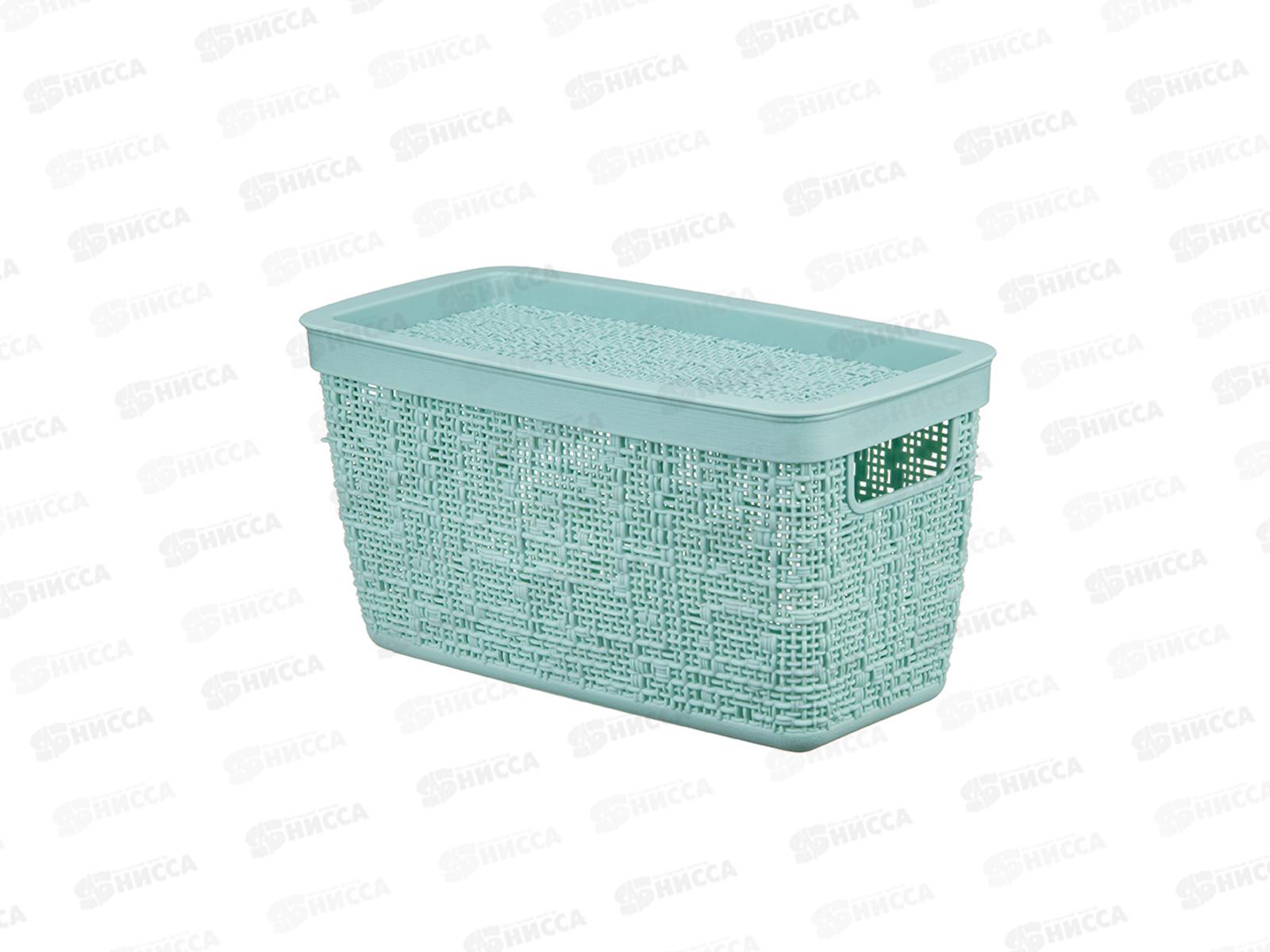 Коробка 4л БЯЗЬ с крышкой  Морская волна М2325 *12