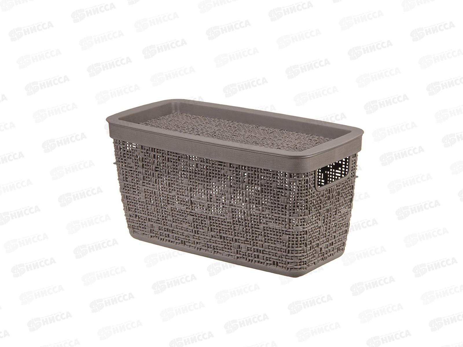 Коробка 4л БЯЗЬ с крышкой Французский серый М2325 *12