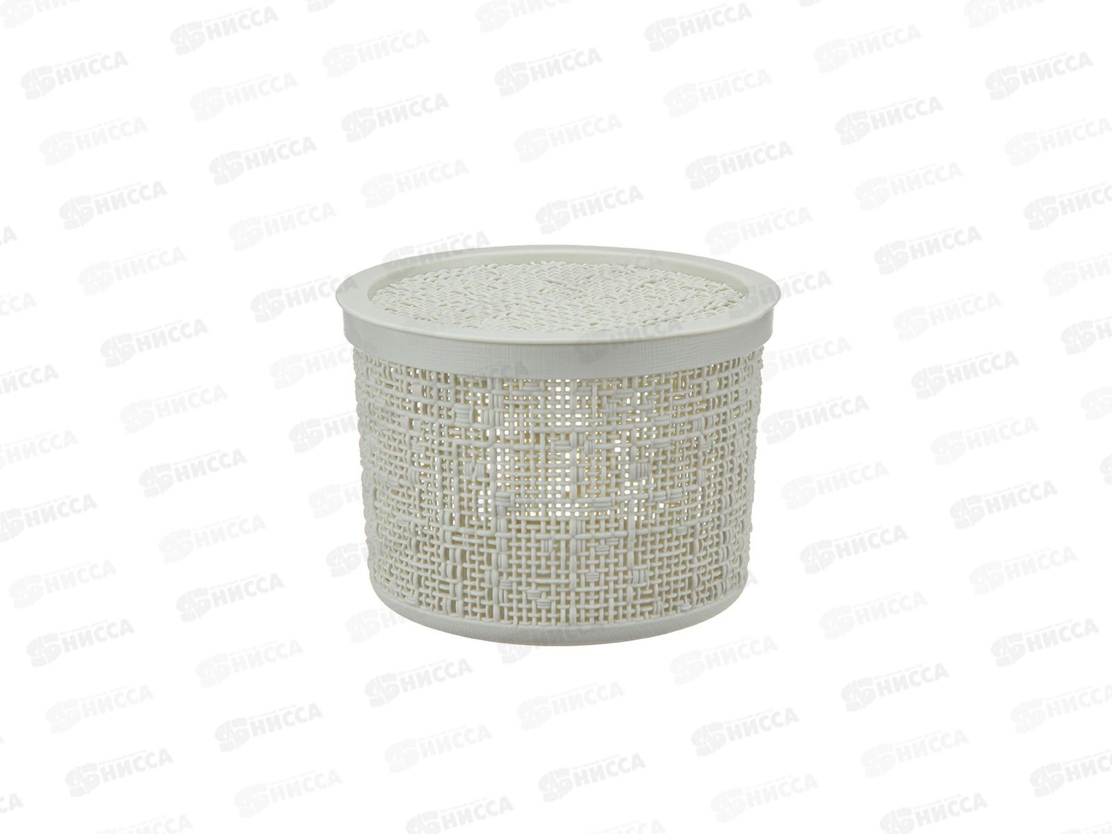 Коробка 2л БЯЗЬ с крышкой Белый ротанг М2328 *14