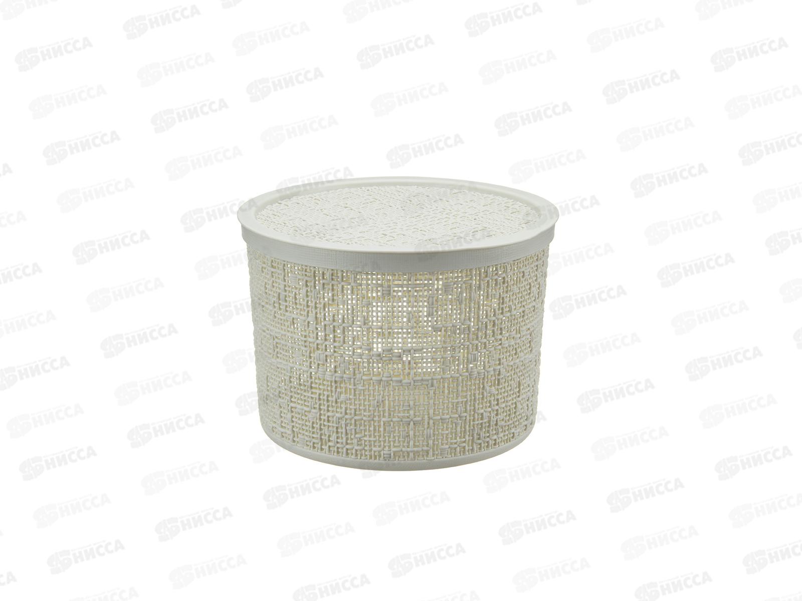Коробка 4,5л БЯЗЬ с крышкой  Белый ротанг М2329 *8