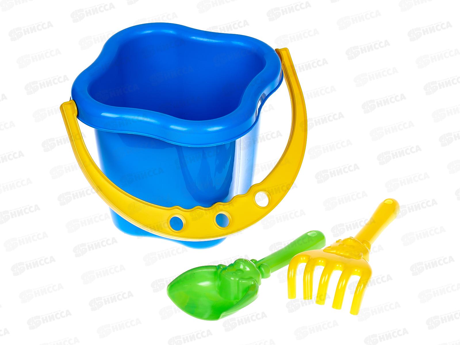 Набор песочный №8, И-1823, (ведро 0,8л+лопатка 13см+грабли 13см)