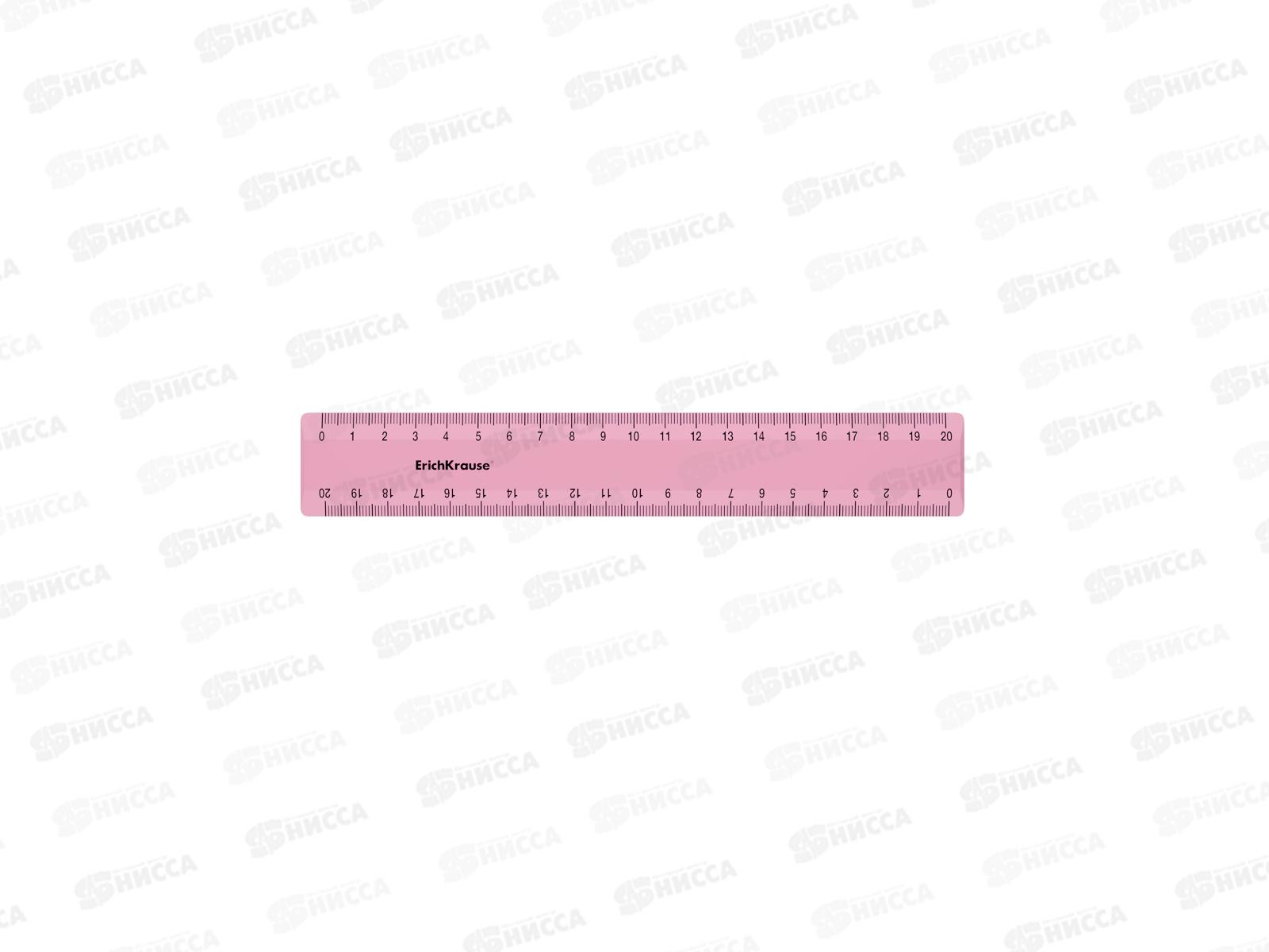 Линейка 20см EK пластиковая, Candy 3цв, асс. 55212 *44