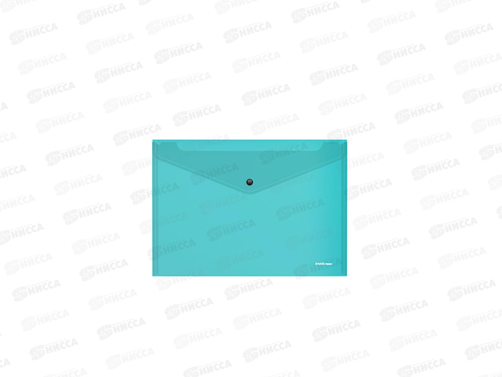 Папка-конверт пластиковая на кнопке EK Glossy Vivid  А5+ п/прозр.,асс. 47121