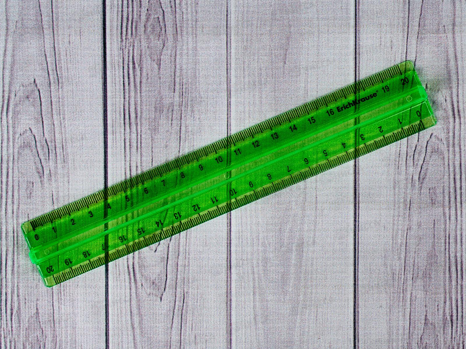 Линейка 20см EK Neon 4цв, асс. 55520