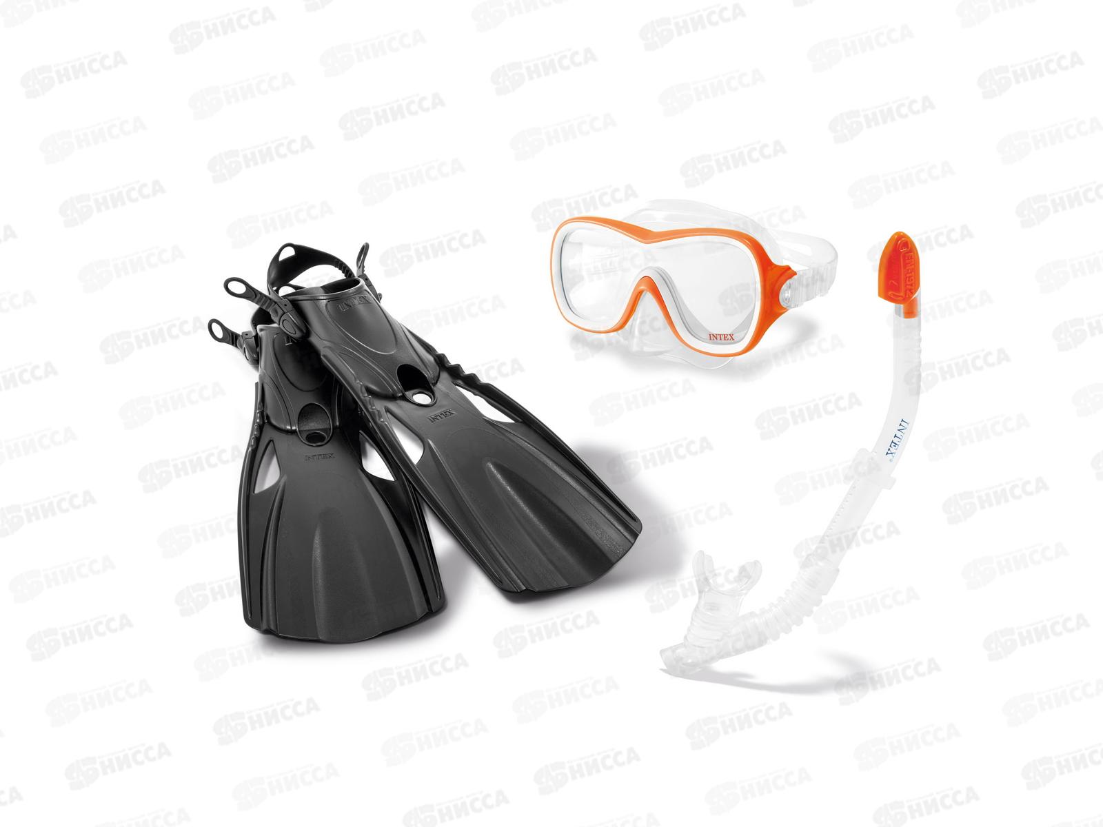 Набор для плавания 55658 маска, трубка, ласты р 37-40  INTEX