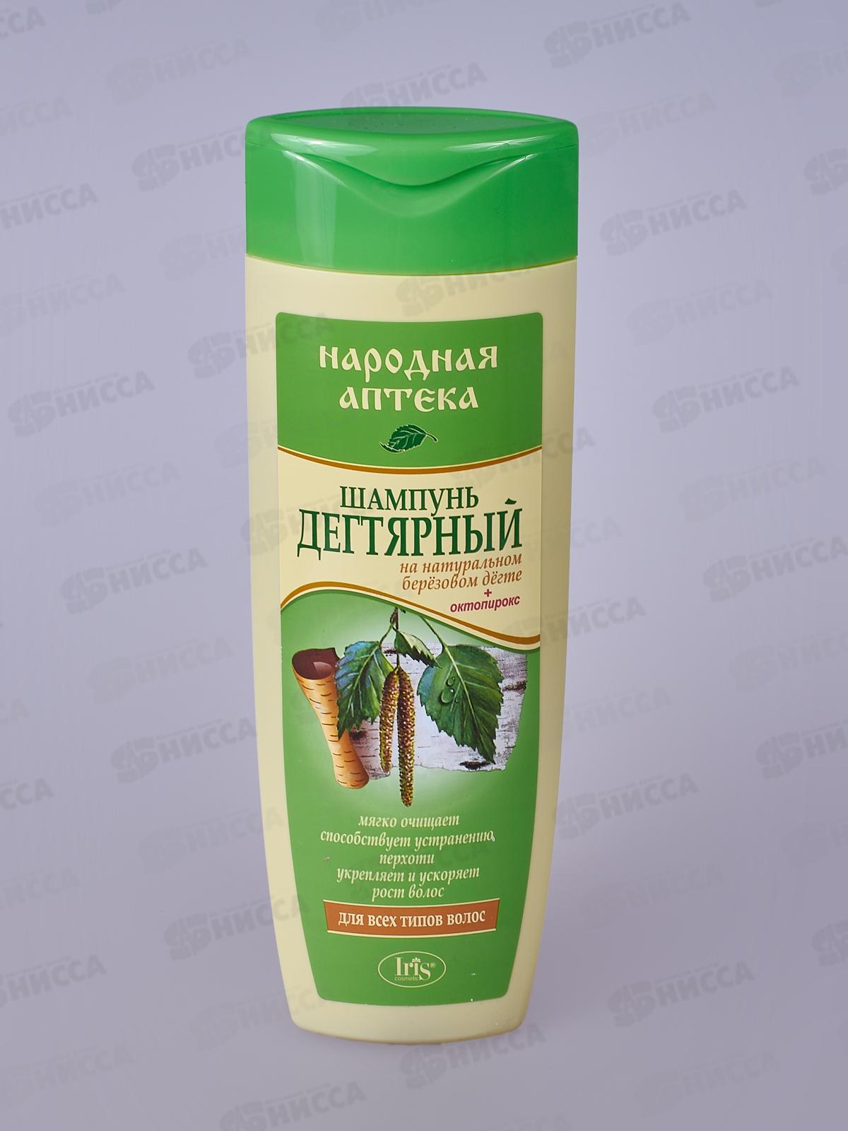 IRIS Народная Аптека Шампунь для волос Дегтярный 400мл *12