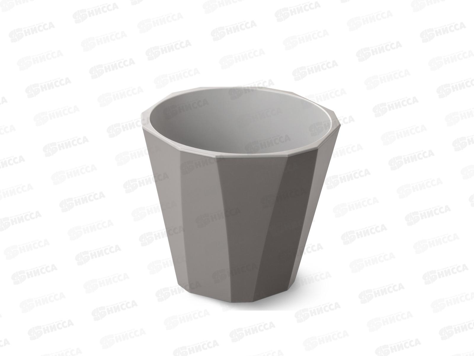 Кашпо &quotПалермо&quot со вставкой 1,8л С316КСер коричнево-серое  *20