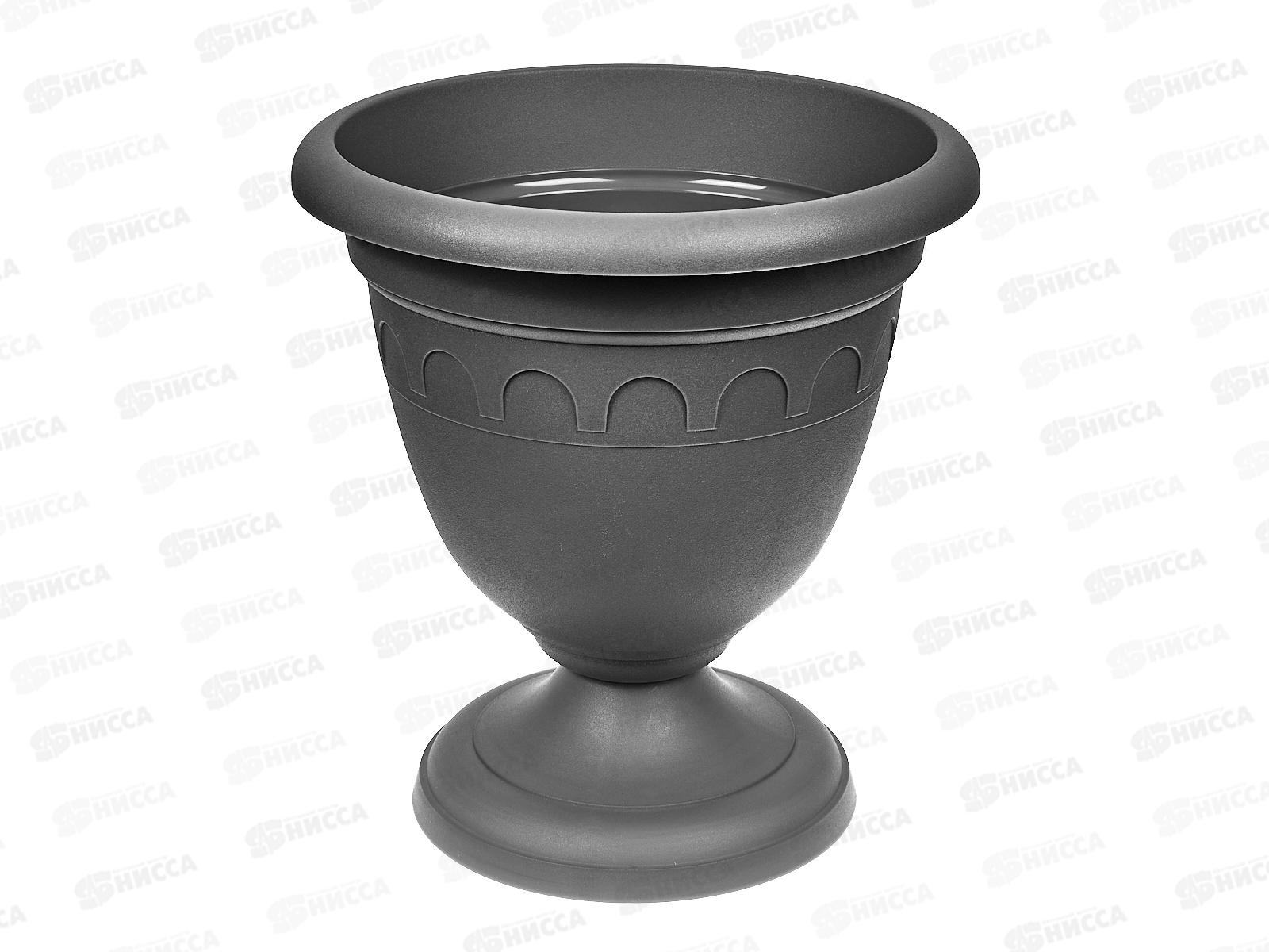 Вазон высокий  Колывань 5,6л д26см серый  С135С *12