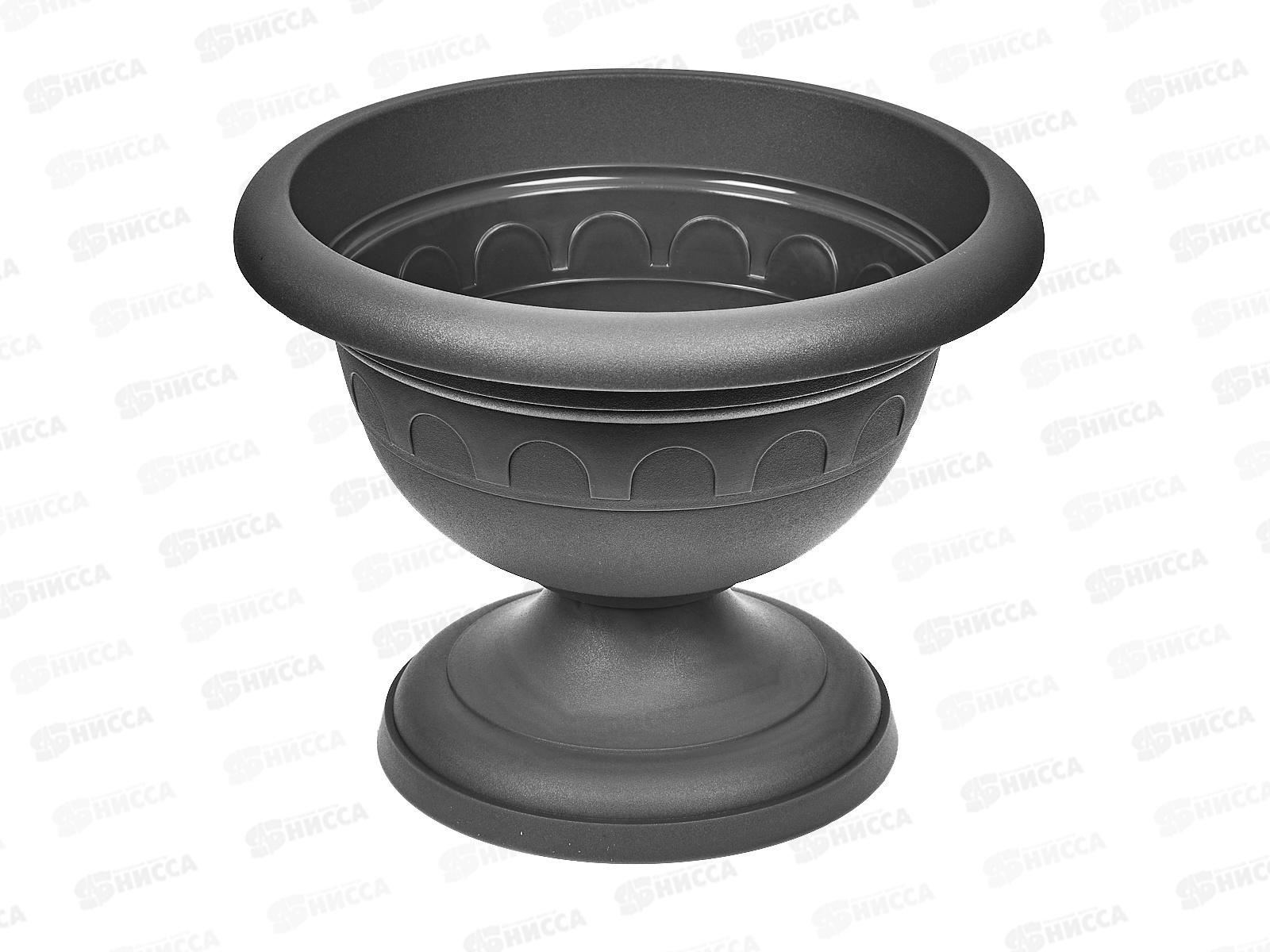 Вазон низкий  Колывань 3,4л д26см серый С145С *14