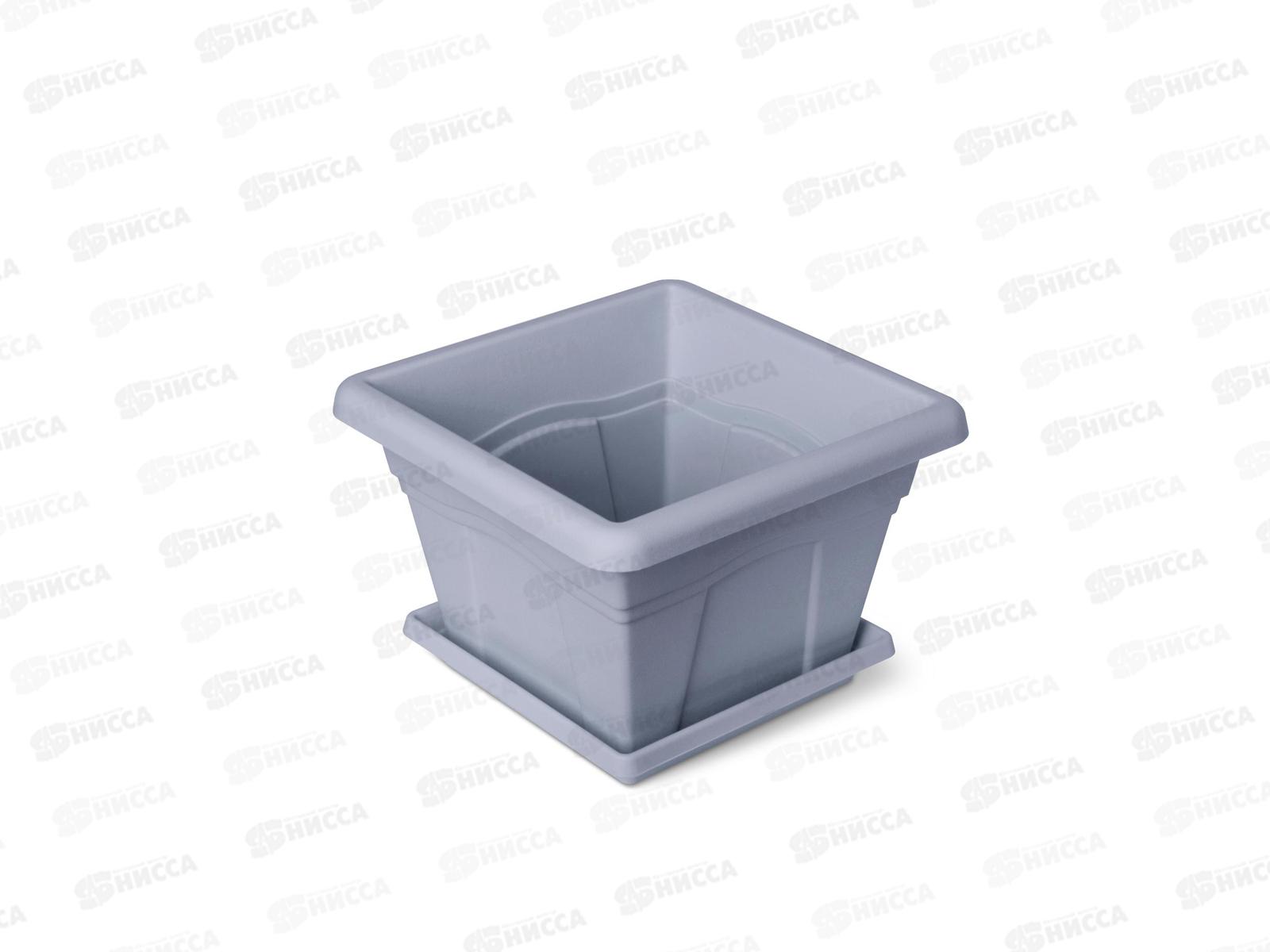 Горшок Квадро-12,2л Серый с/п  С165С *8