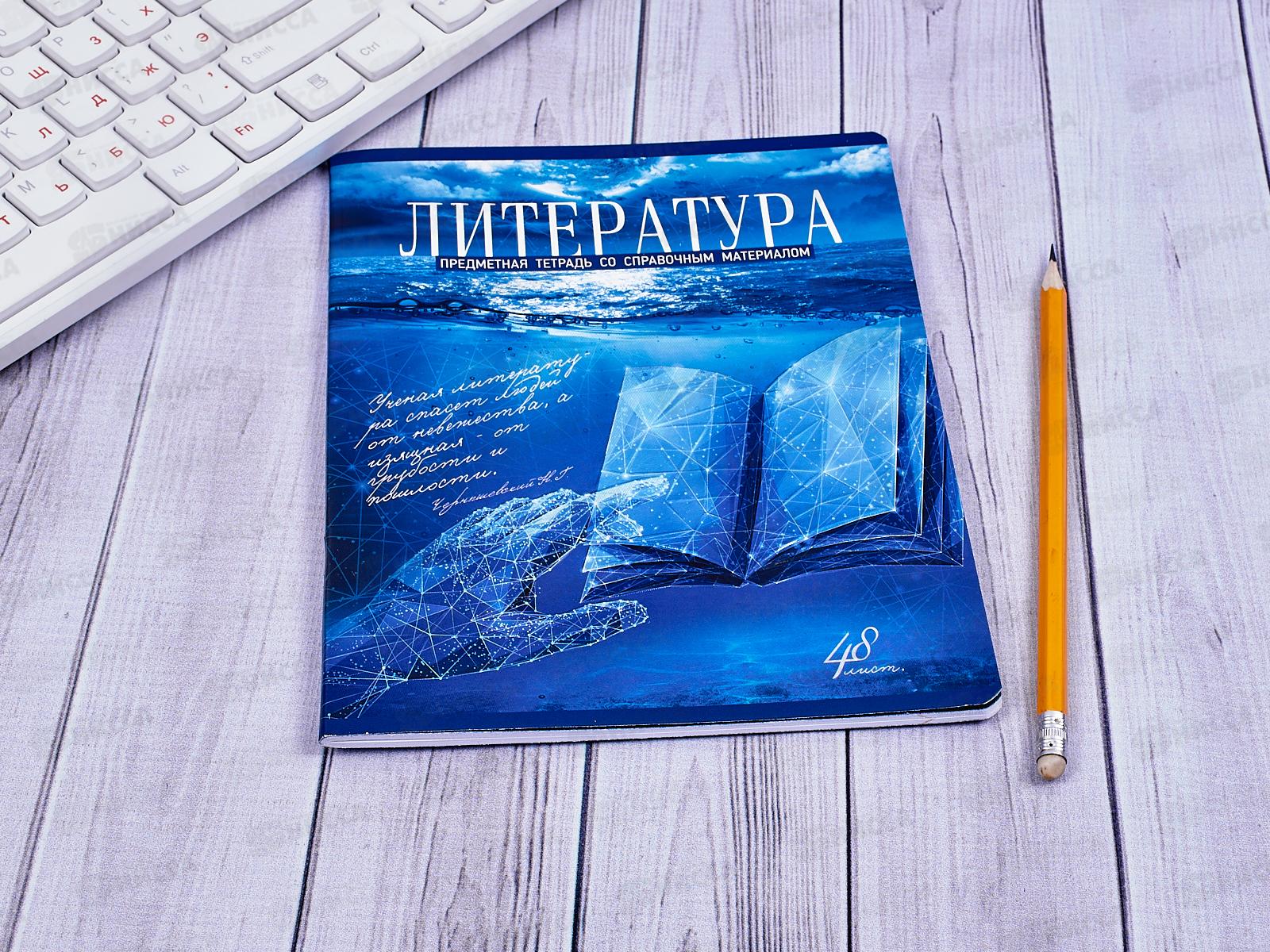 Тетрадь 48 листов линия  ПЗБМ Голубой океан Литература 027095*5/50