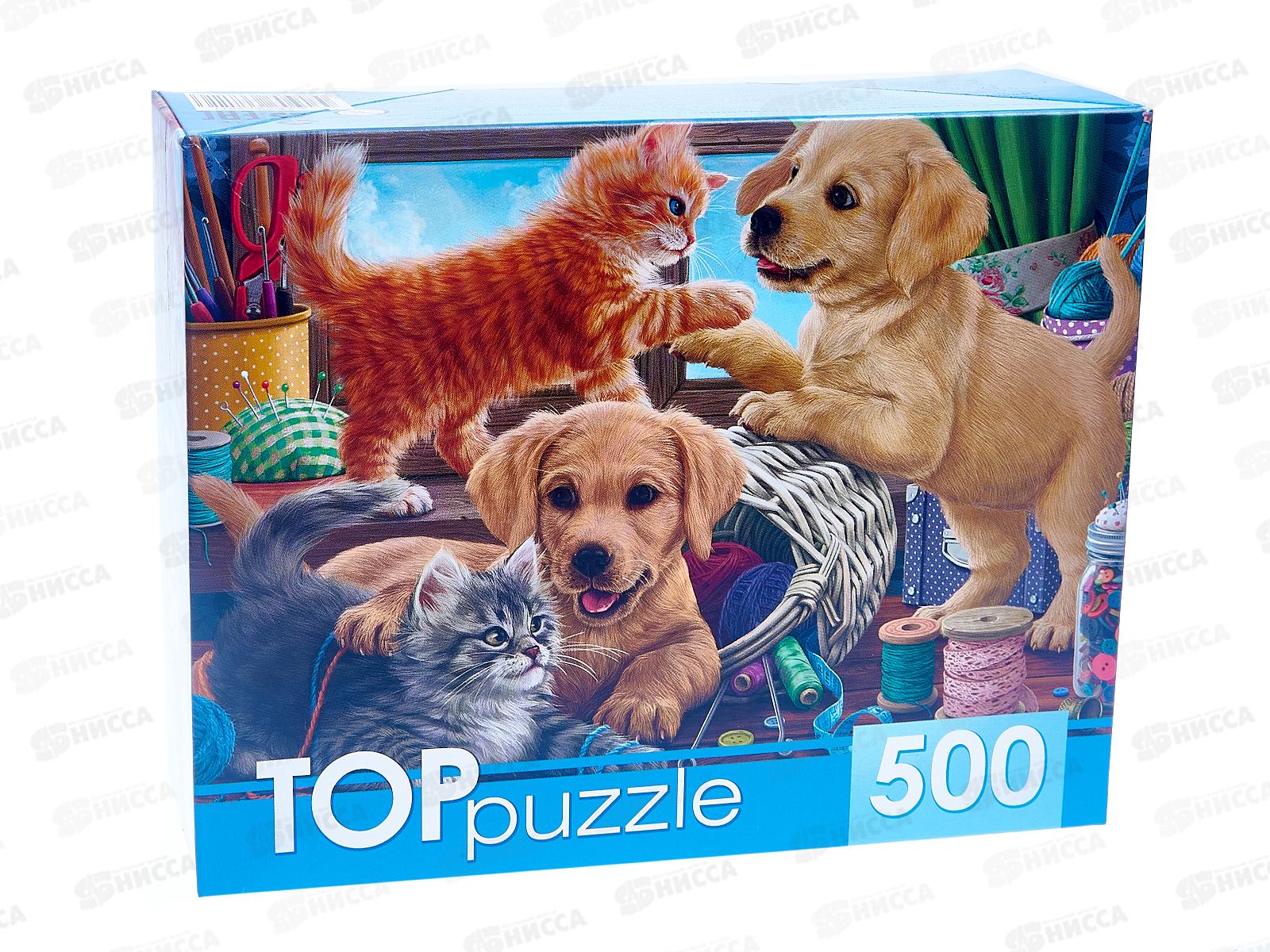 ПАЗЛ 500 элементов TOPpuzzle, ХТП500-6811 Пушистые помощники *10