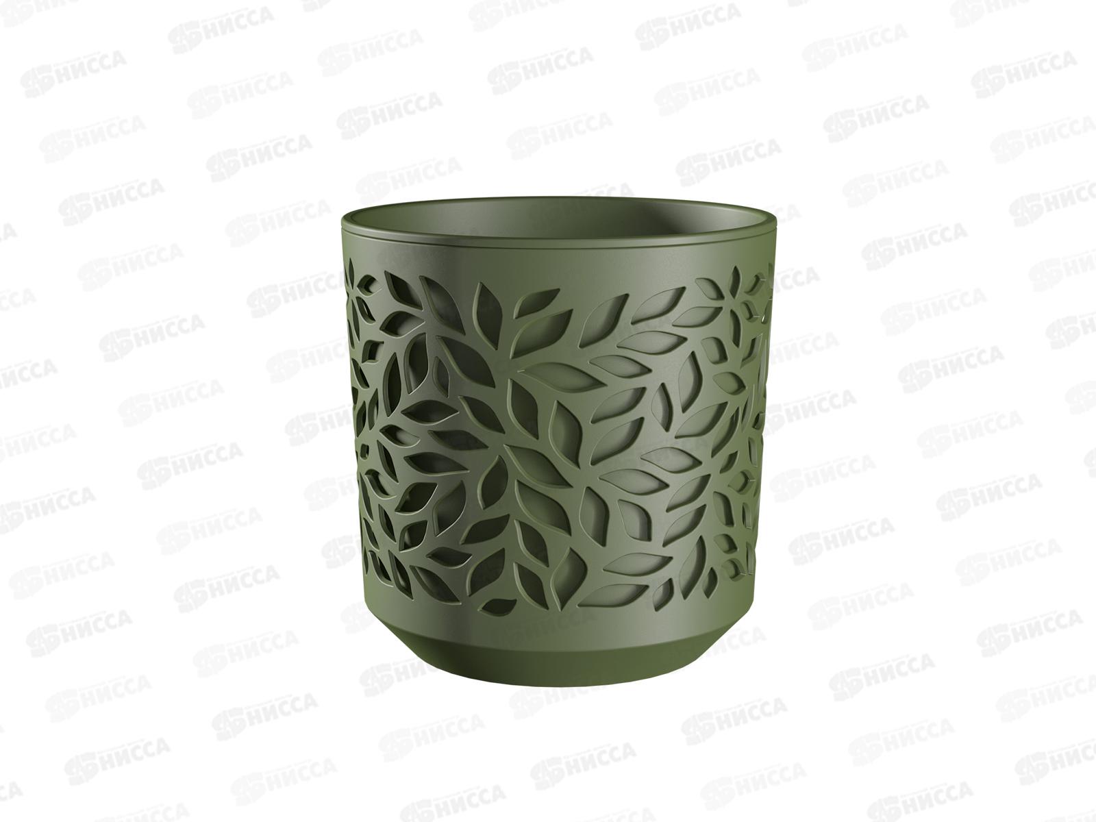 Кашпо &quotLeaves&quot 2,5л Оливка/Оливка КШ-9570 *12
