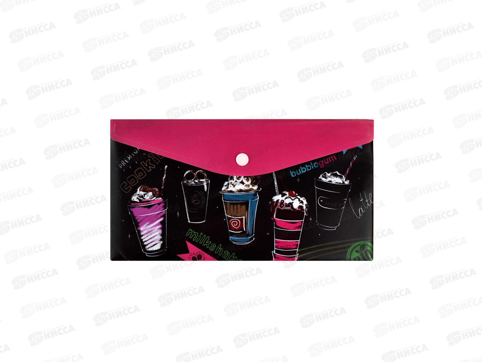 Папка для документов ФЕН 26*14 Коктейли, с кнопкой 59370*30