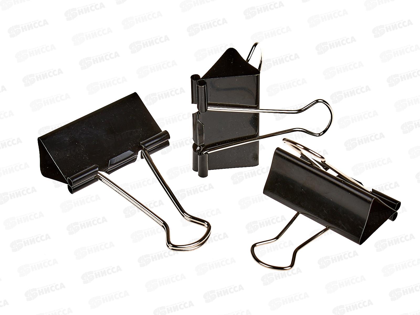 Зажим для бумаг 51мм 12шт BEIFA черный, ASC 051 *60