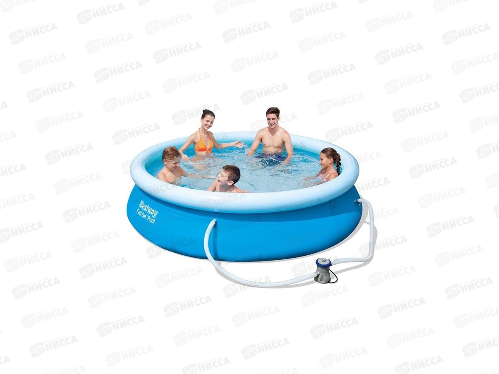 Бассейн 57270 (305*76см) надувной борт и фильтр-насос BESTWAY