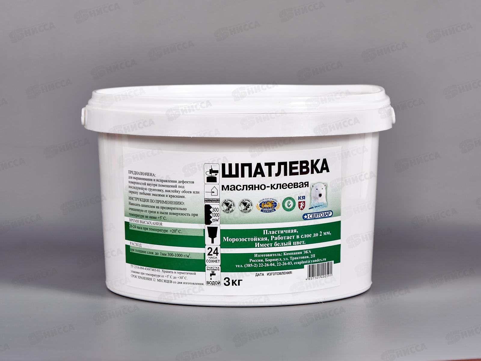 Шпатлевка масляно-клеевая   3кг Святозар  *4