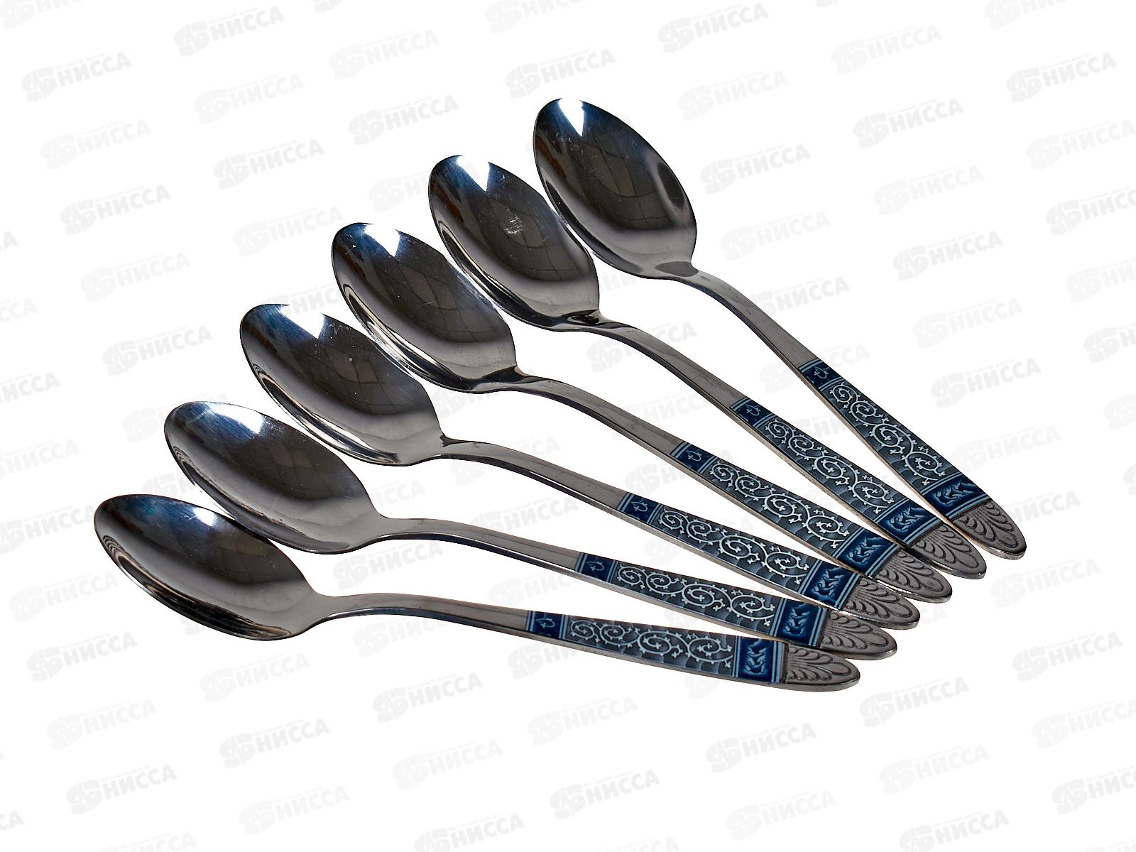 Ложка чайная с узором 6шт металл (047266)  Ж
