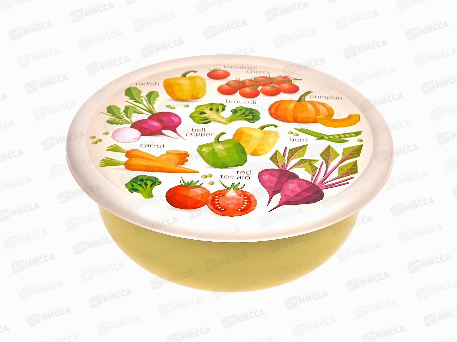 Миска 3,2л с крышкой с декором Салатовый 221141020/04 *12