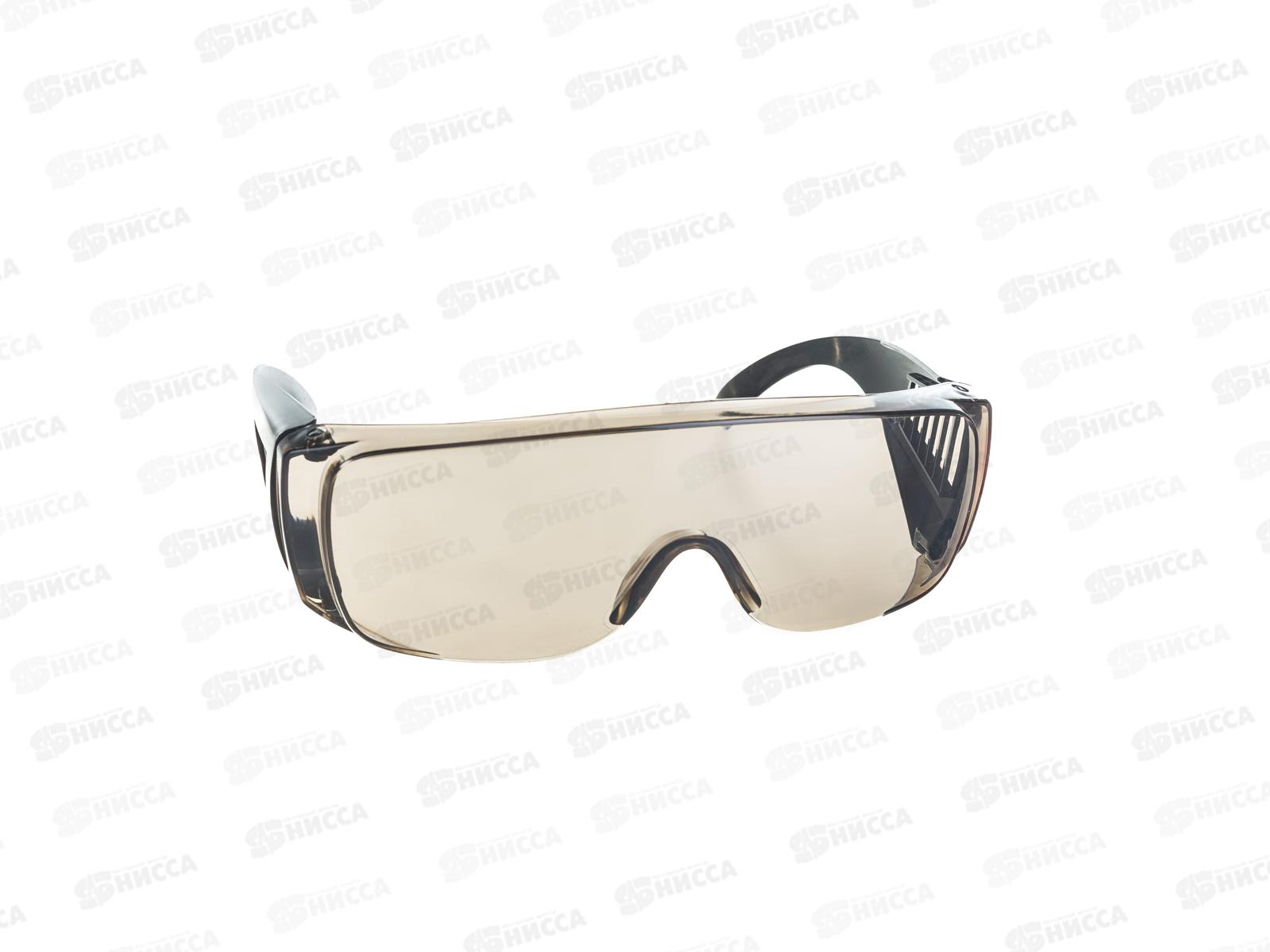 Очки защитные тип Люцерна открытого типа СЕРЫЕ с черной дужкой