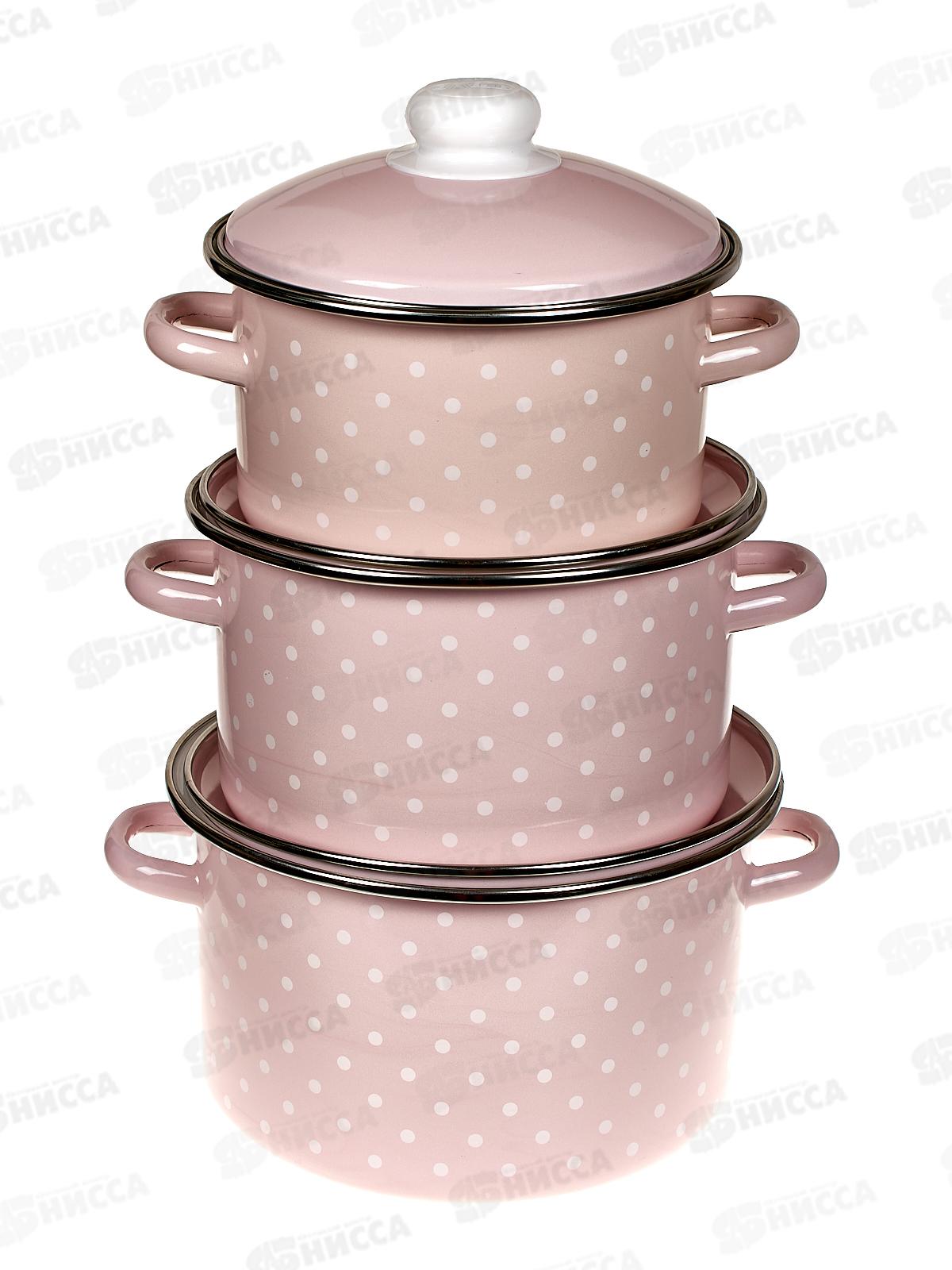 Набор кастрюль Розовый шелк (2+3+4л) 2-3188/6