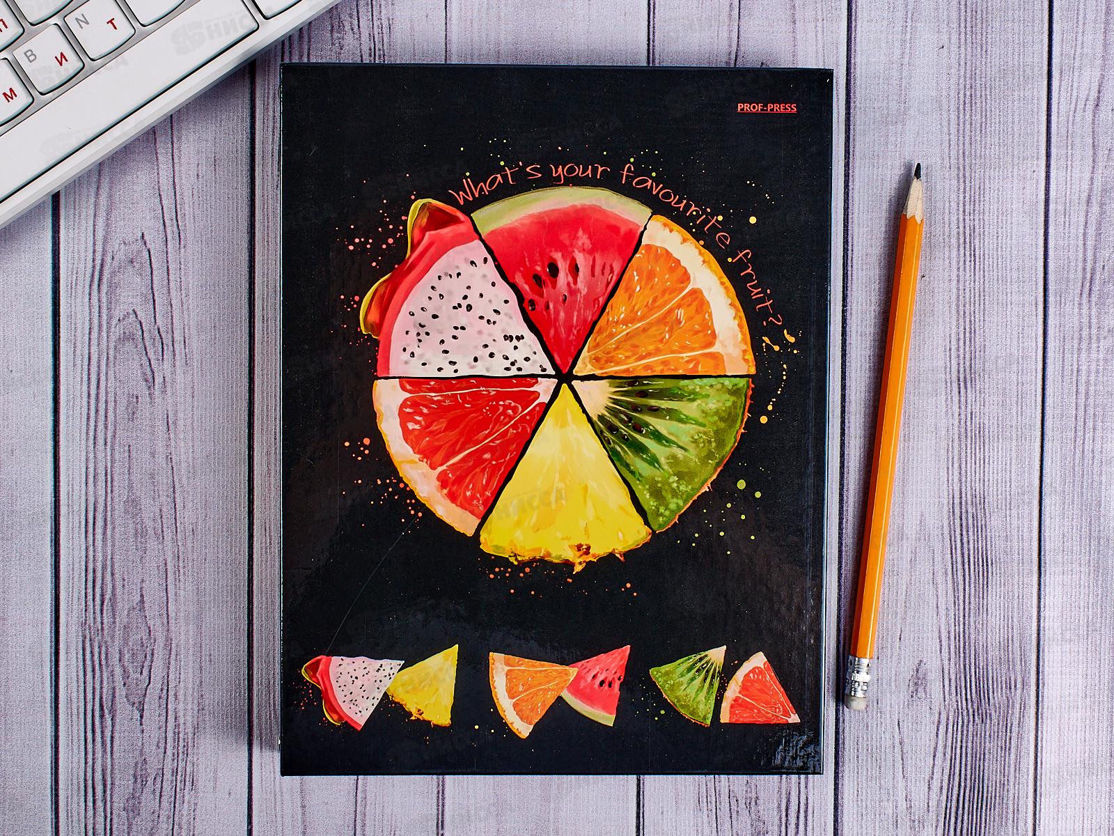 Тетрадь 80листов клетка  ПП Фруктовый коллаж, на кольца, 80-2295 *14