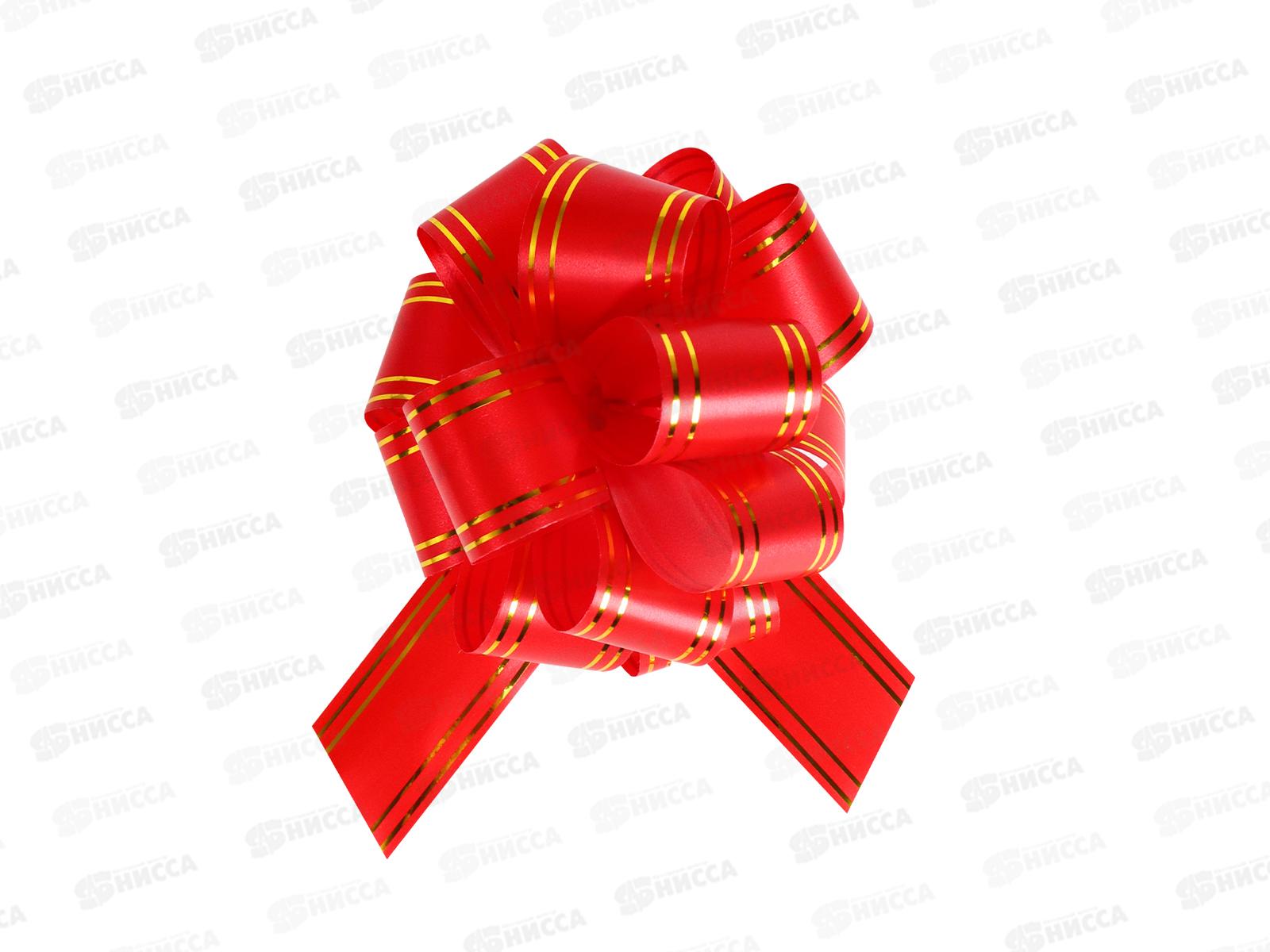 Бант-шар MI Золотые линии, 3см, красный БЛ-8001