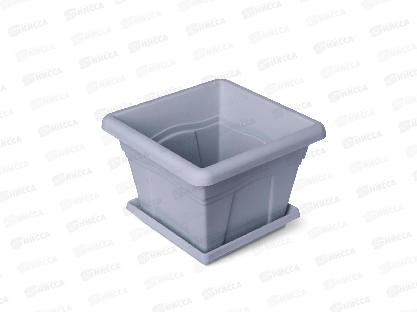 Горшок Квадро-5,1л Серый с/п  С163Сер *10