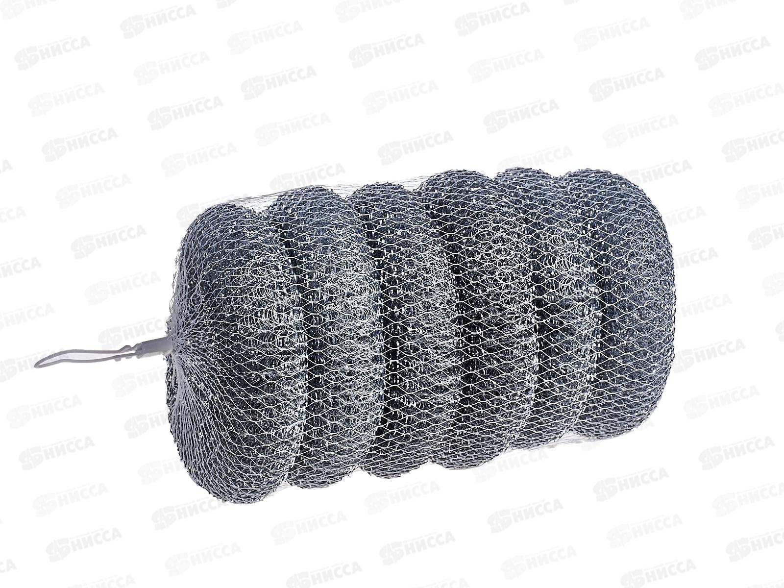 Губка д/посуды металл 6шт по 40гр металл (048240) *120  Ж