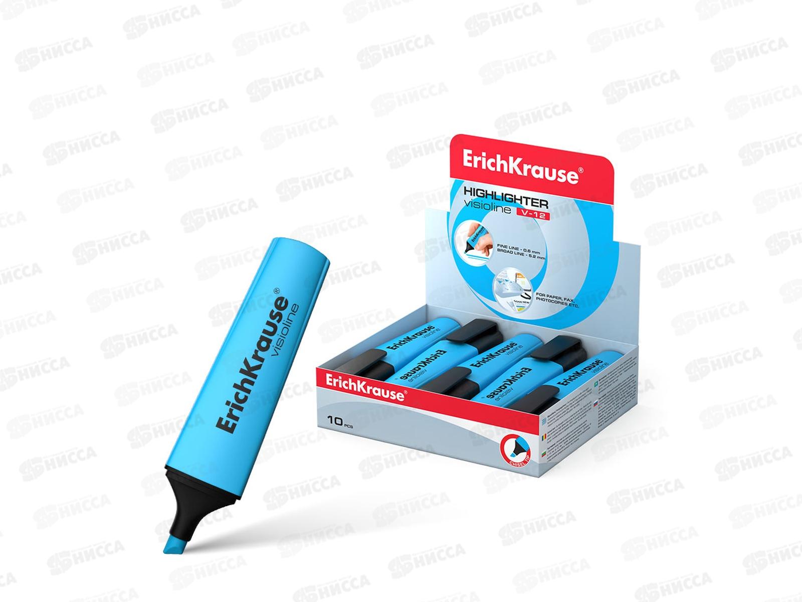 Маркер Erich Krause V-12 текстовый, голубой,32500 *10/144