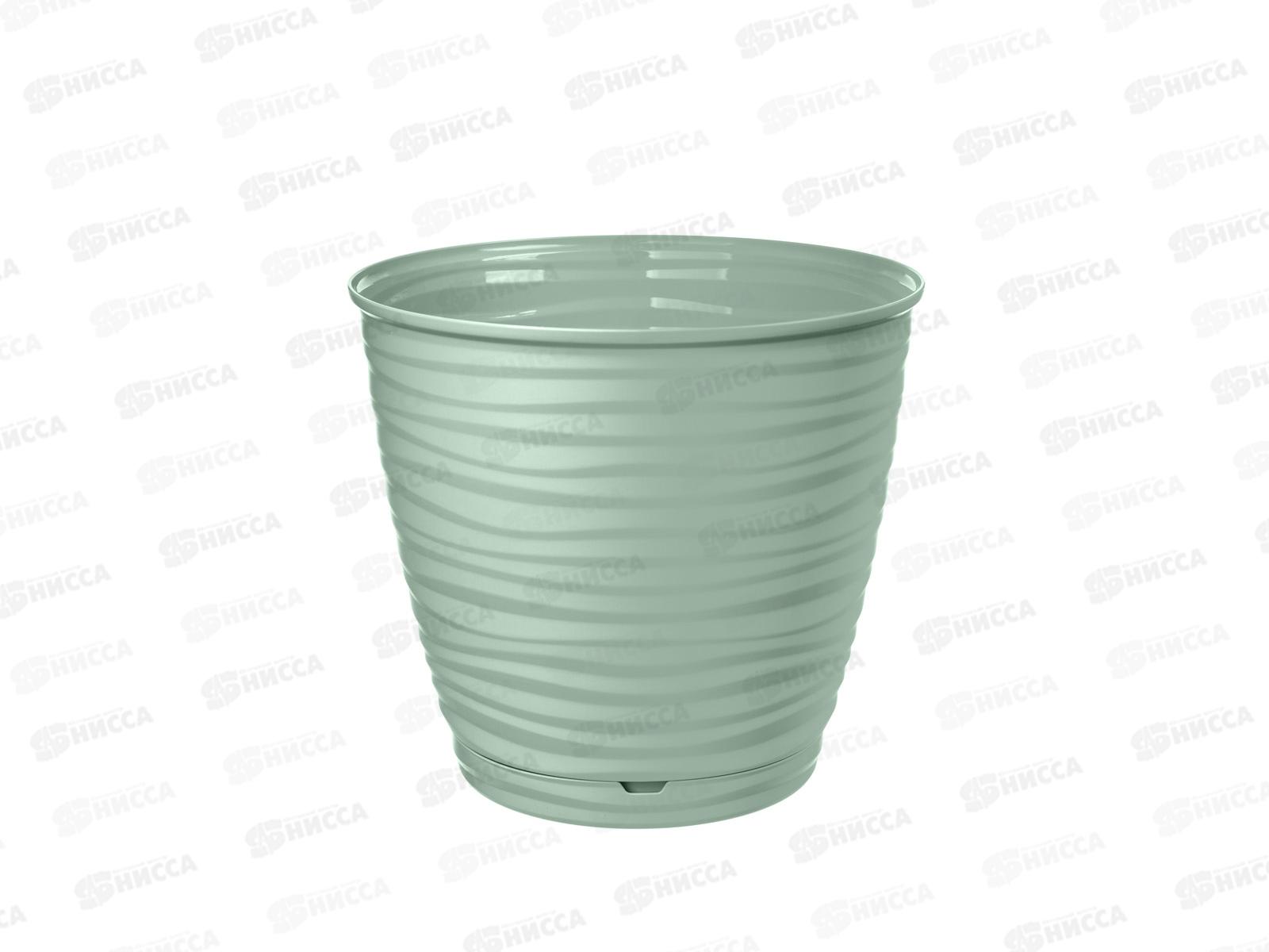 Горшок для цветов &quotSaffron&quot 1,5л с поддоном Светло-зеленый 221610117/03 *24