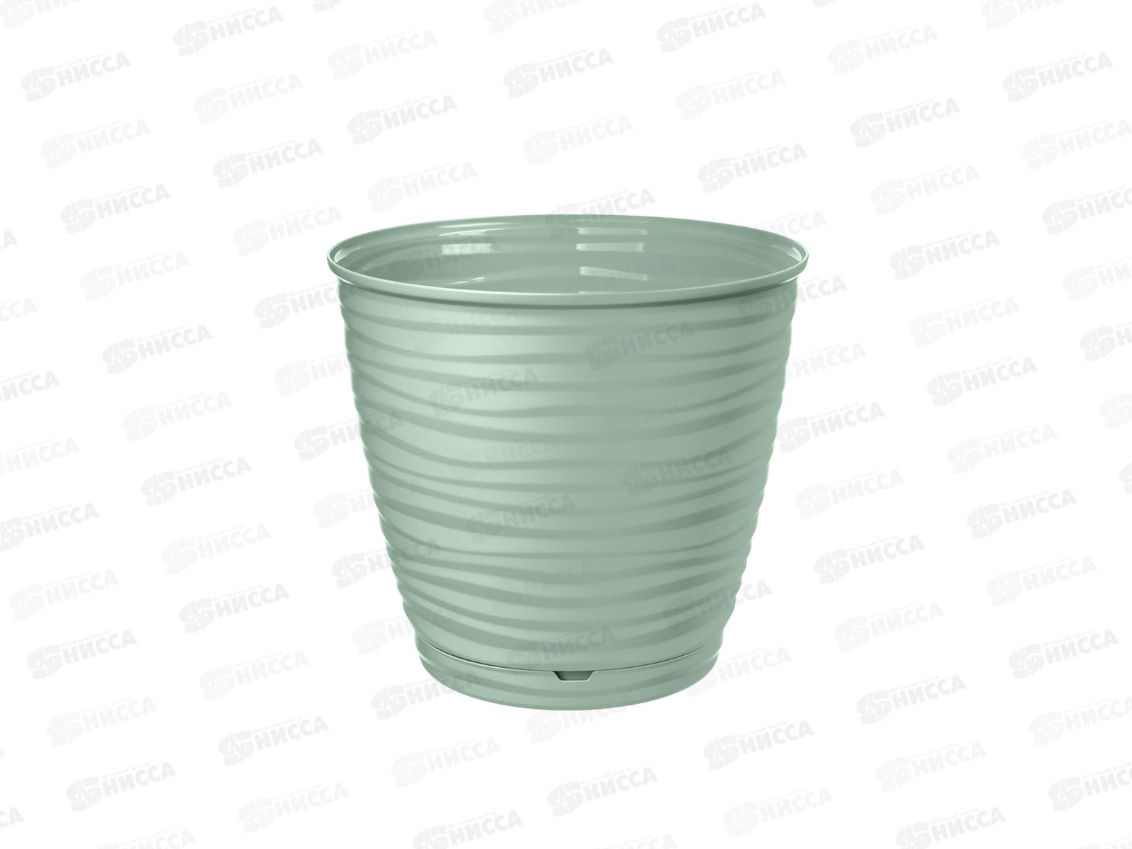 Горшок для цветов &quotSaffron" 2,6л с поддоном  Светло-зеленый 221610217/03 *24