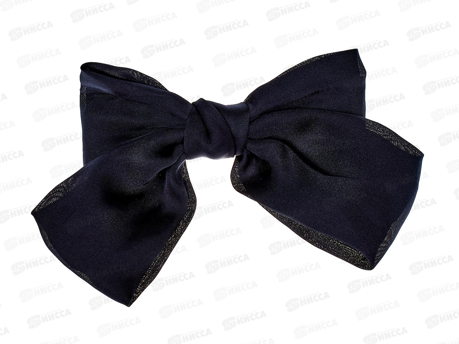 Заколка-автомат с бантом шёлк 17см чёрн №375