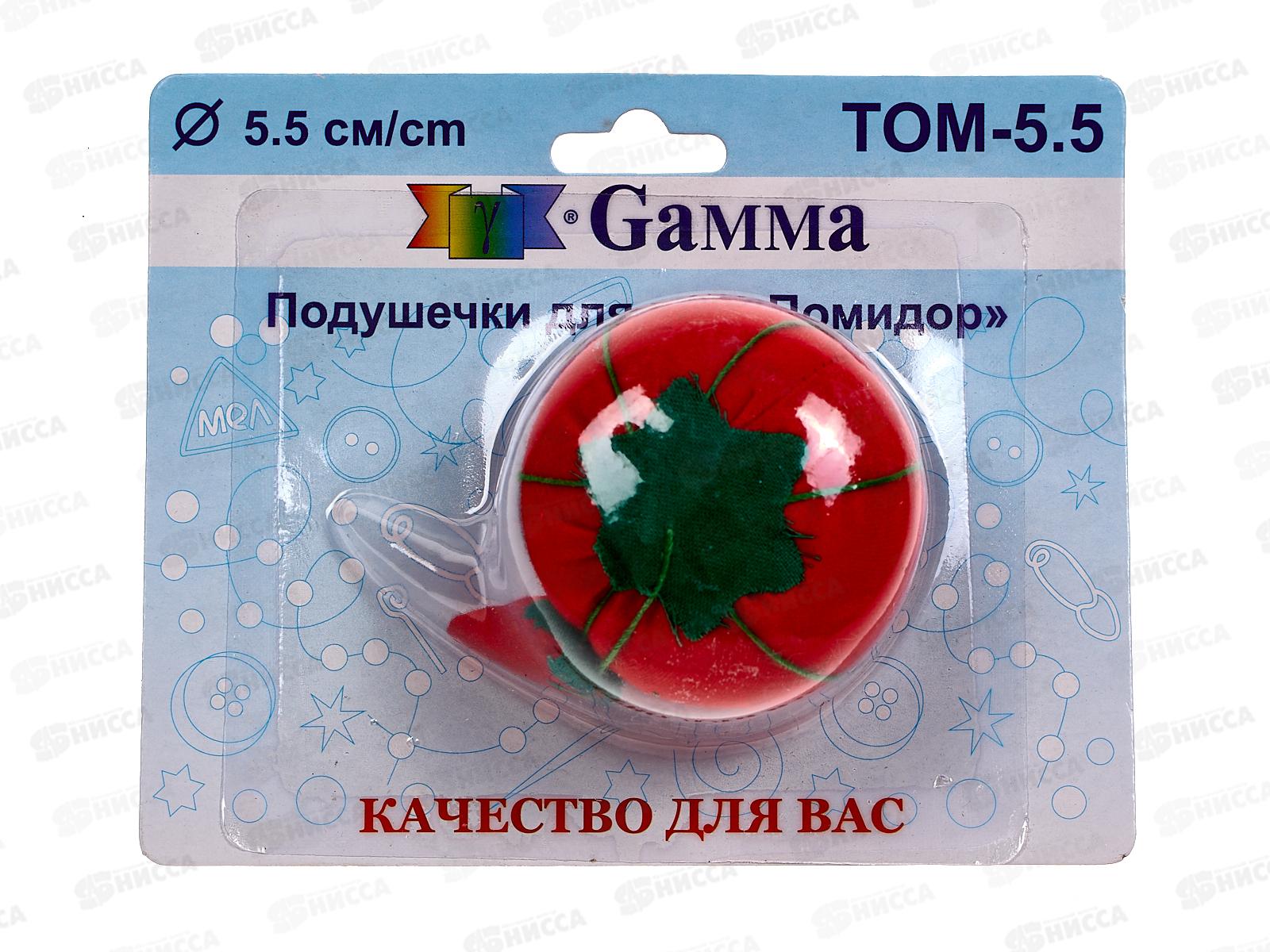 Подушечка для игл &quotGamma&quot ТОМ-5,5 &quotПомидор&quot красный в блистере
