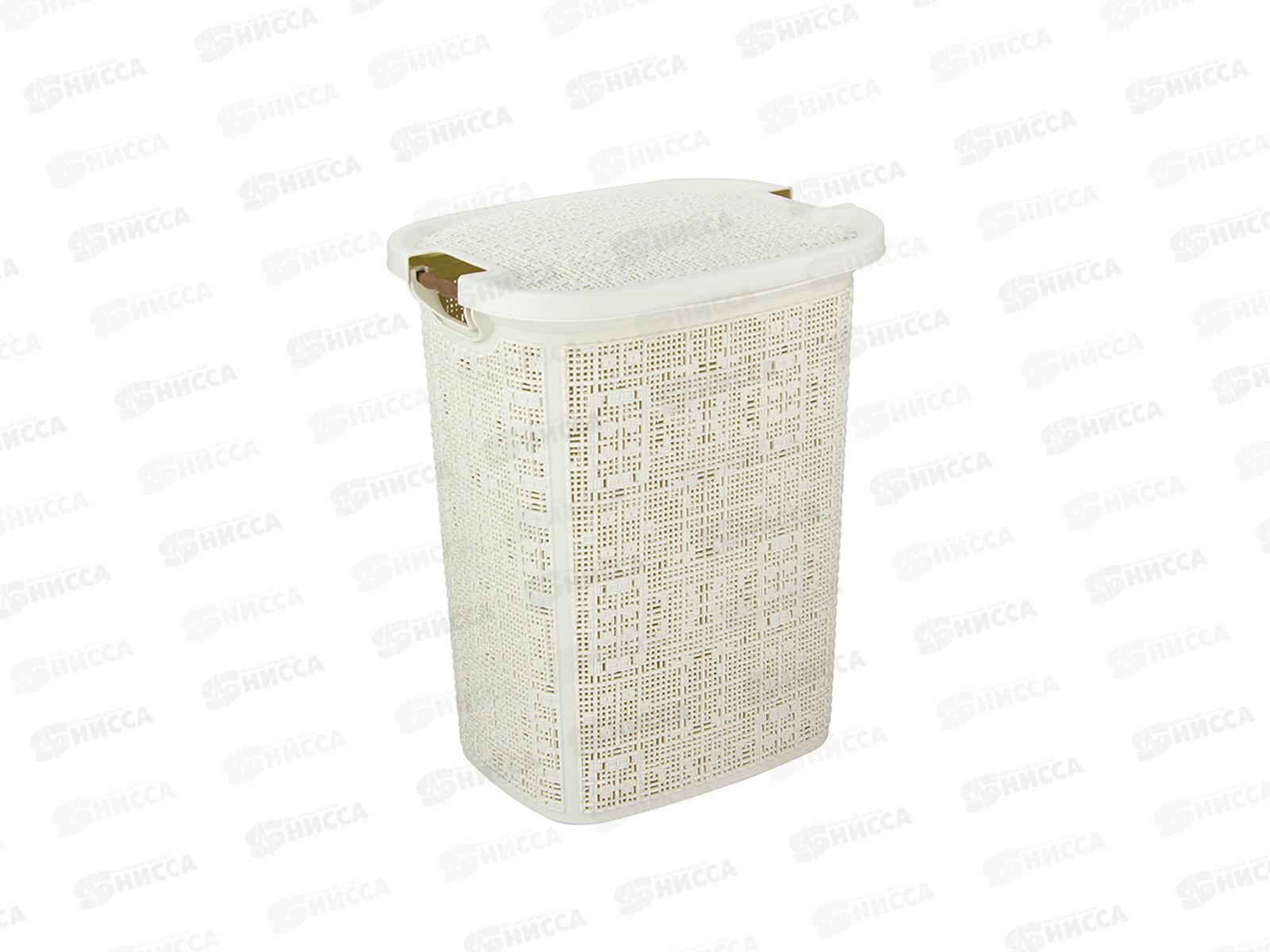 Корзина 30л для белья БЯЗЬ Белый ротанг М2622 *5